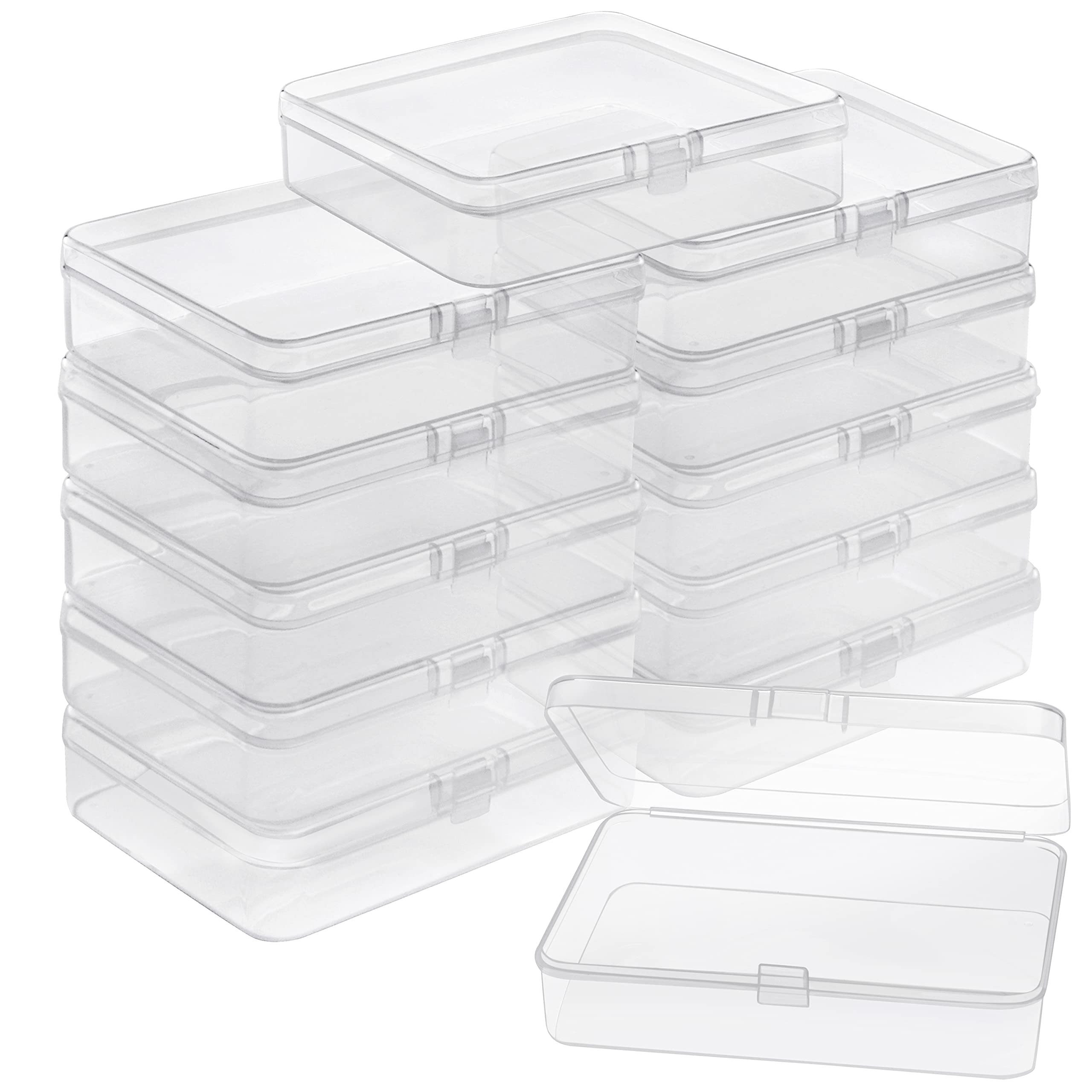 BELLE VOUS Aufbewahrungsboxen Klein mit Schnappdeckel Klare Plastikbox mit  Deckel Set (24 Stk) - L11 x B8,5 x H2,8 cm - Mini Aufbewahrungsbox für  Pillen, Perlen, Schmuck, Bastelartikel & Kleinteile : 