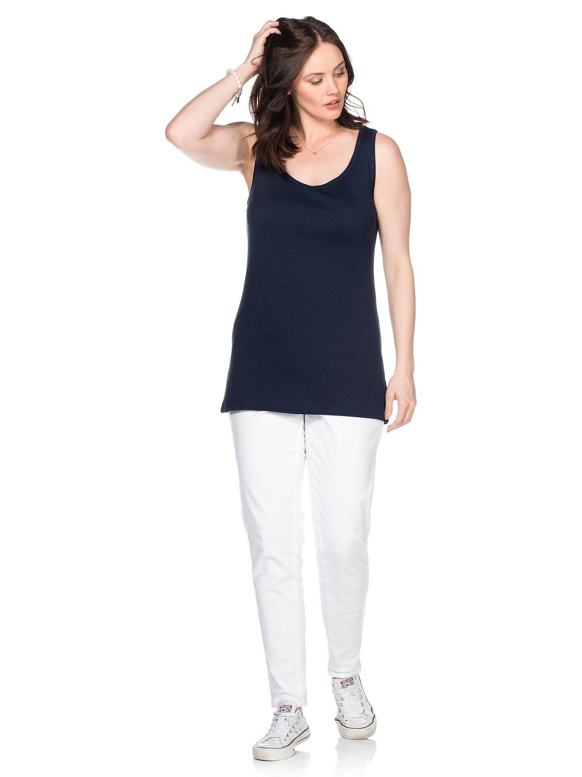Sheego Tanktop Große Größen fein gerippte Shirtware