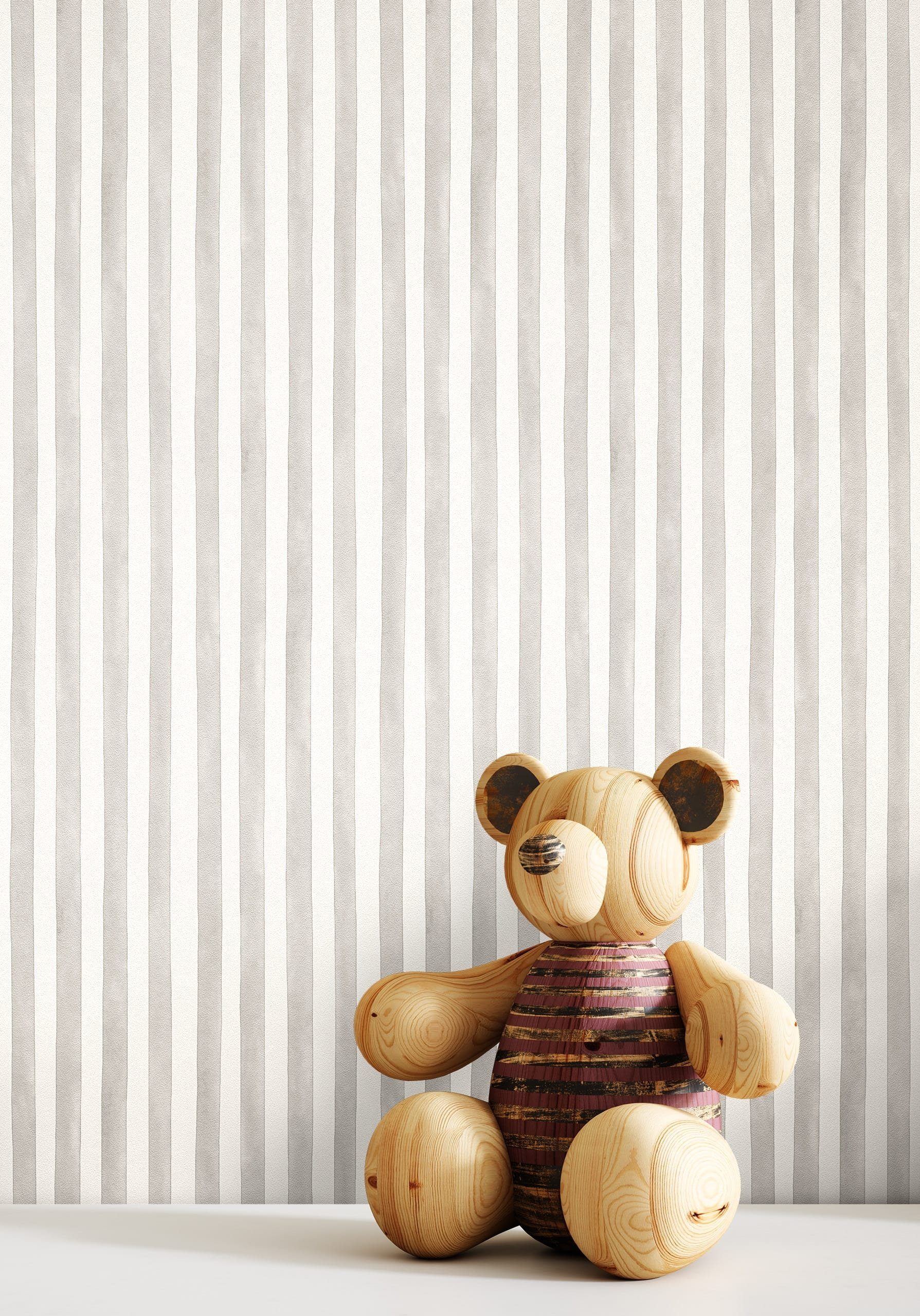 Newroom Vliestapete Stripes Grey Tapete Kindertapete Streifen,Linien,Wasser günstig online kaufen