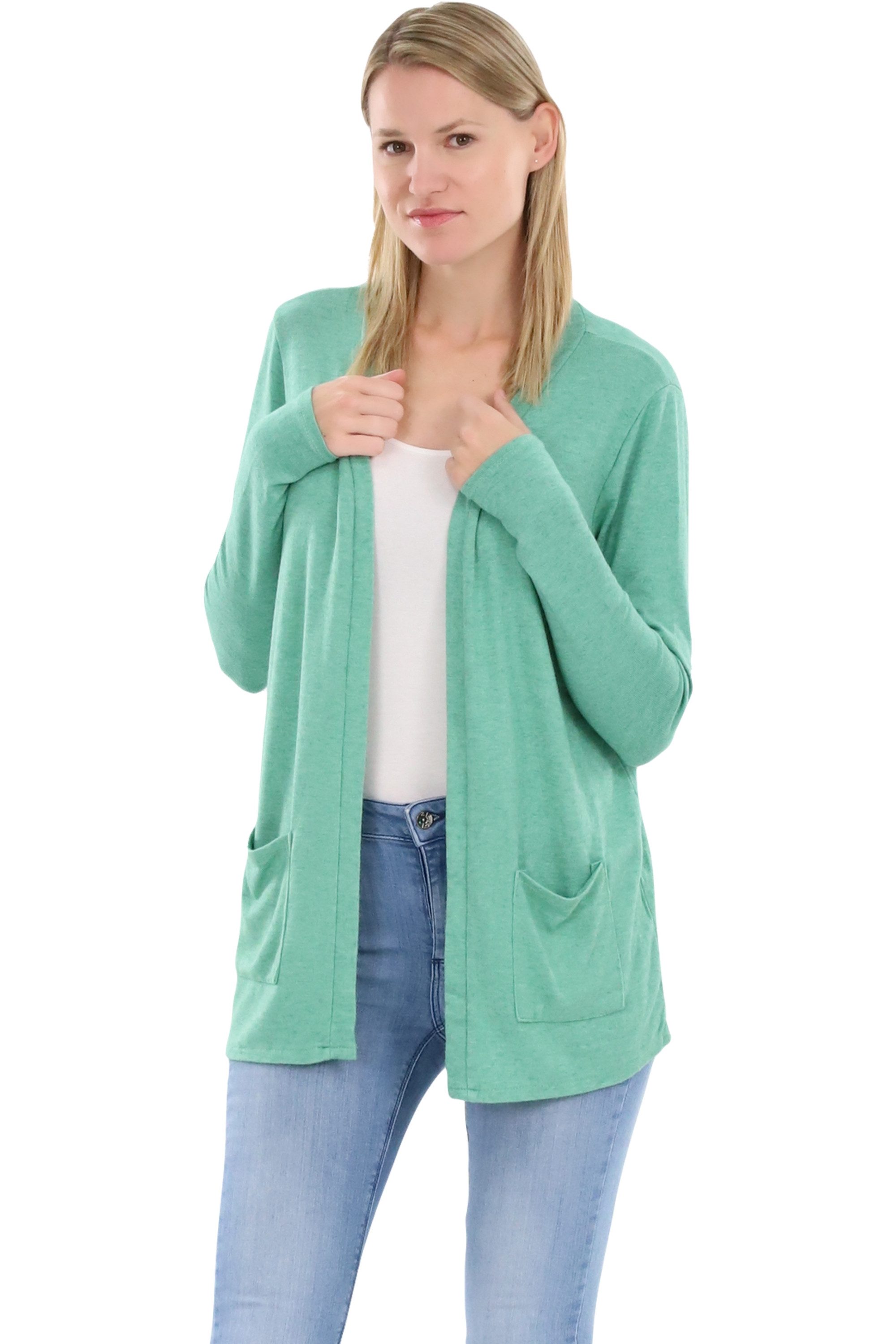 Cardigan malito Damen Cardigan, Strickjacke mit Taschen, dünne Jacke, feiner
