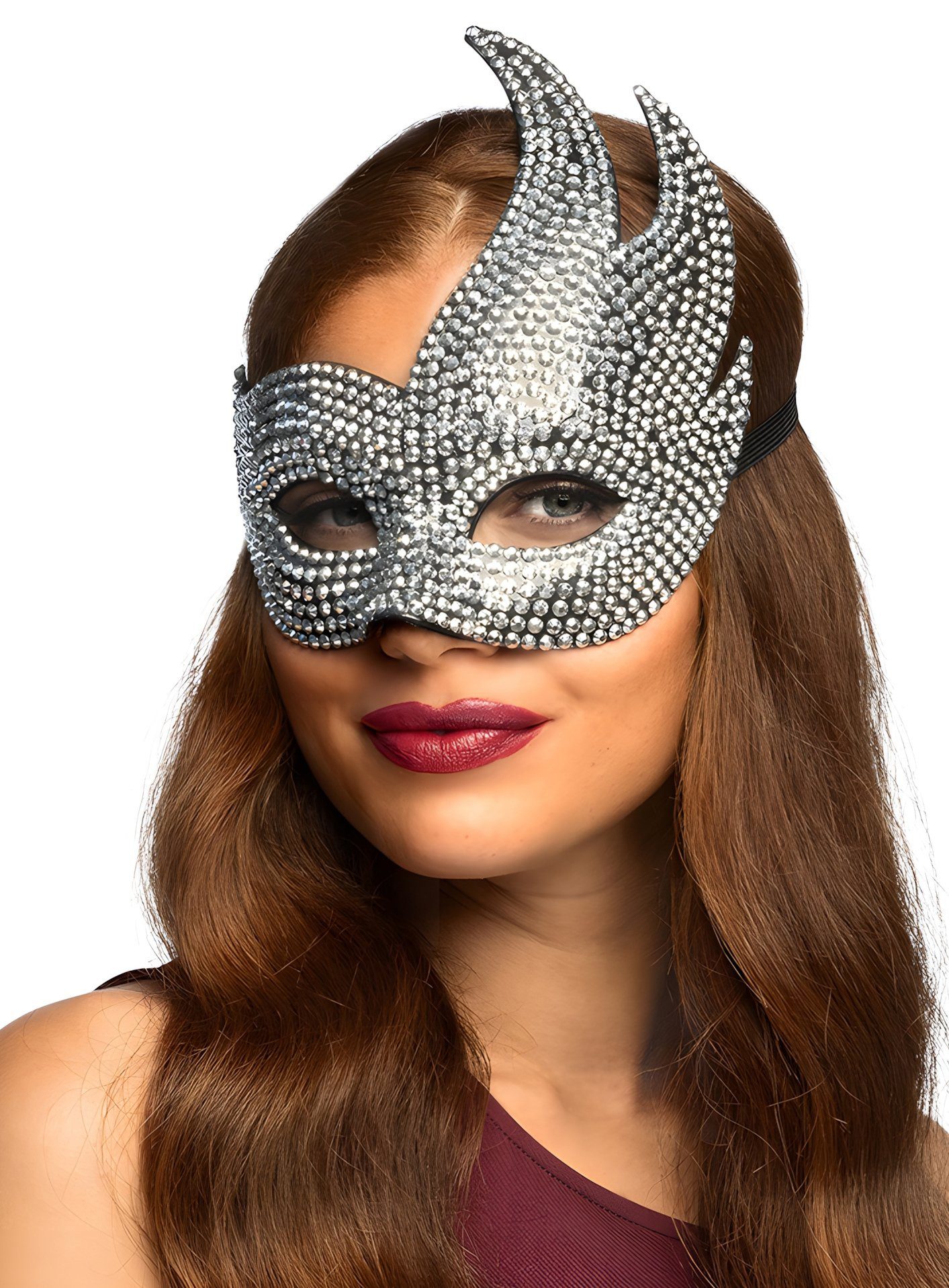 Boland Verkleidungsmaske Preziosa Glitzermaske, Venezianische Augenmaske mit Strasssteinchen