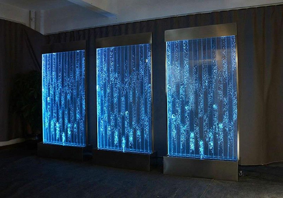 Xlmoebel Raumteiler Beleuchtete Wasserwand Wandpaneel Design 240x240 cm, Made in Europa