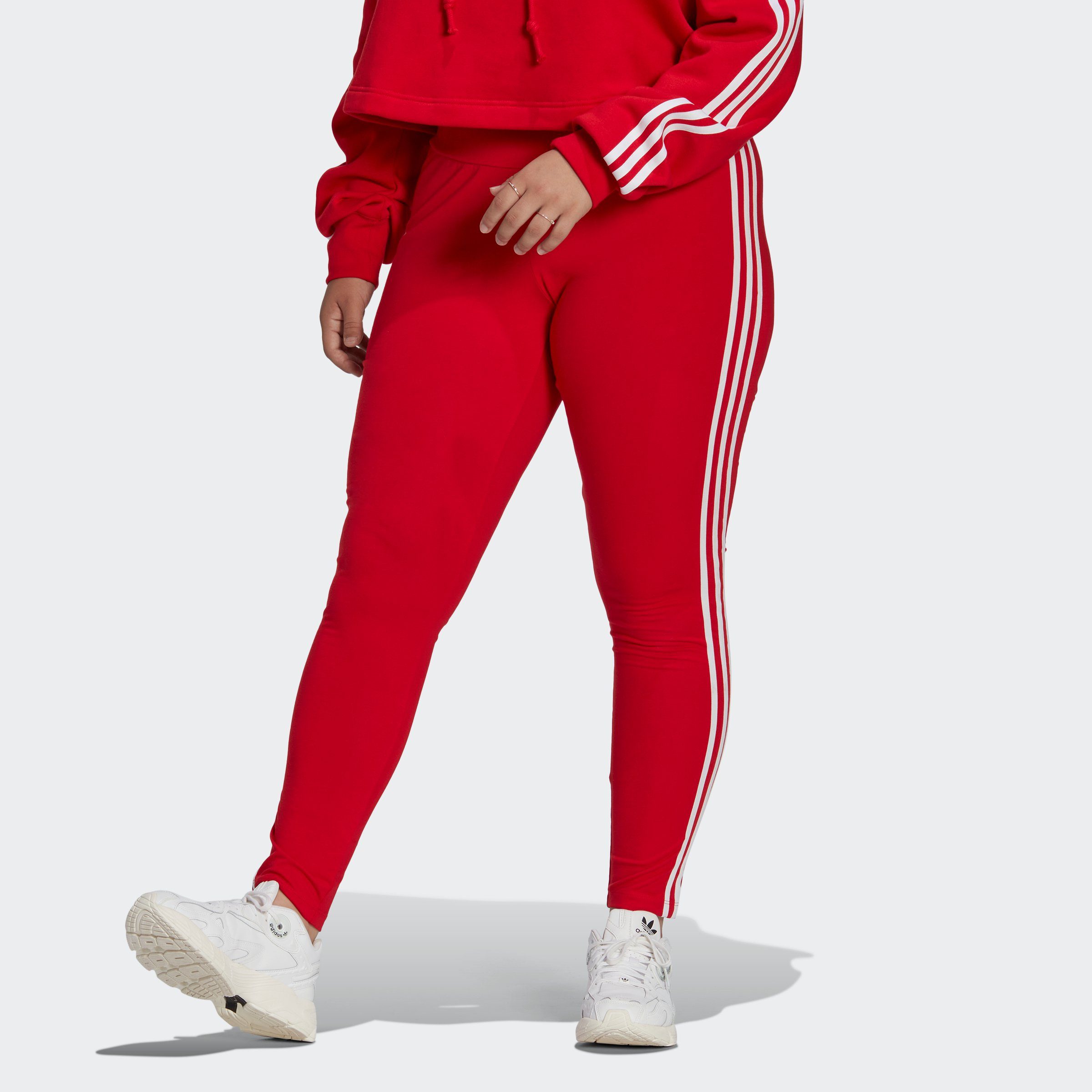 adidas Originals Leggings Scarlet CLASSICS GROSSE – ADICOLOR (1-tlg) Better 3-STREIFEN GRÖSSEN