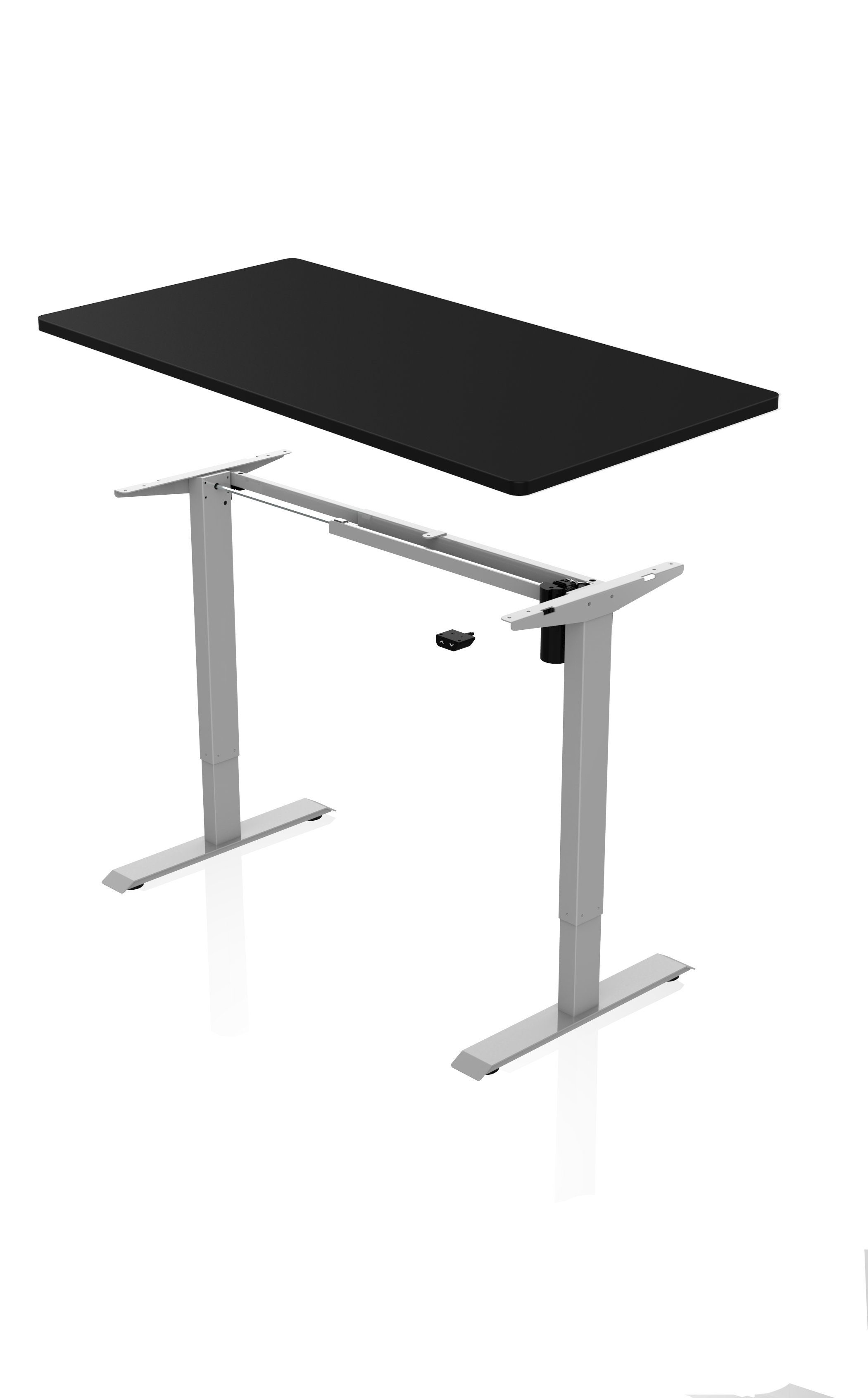 AGIl Schreibtisch elektrisch höhenverstellbarer Schreibtisch 140*70cm Grau-Schwarz - (komplett-Set)