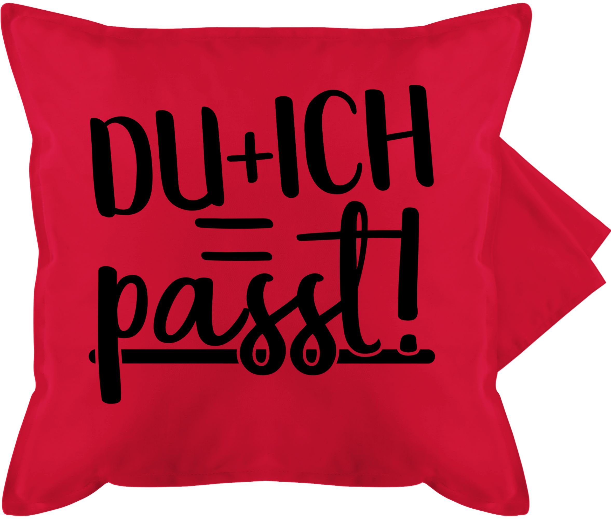 Kissenbezüge Du + Ich = Passt! - schwarz, Shirtracer (1 Stück), Dekokissen Valentinstag Geschenk