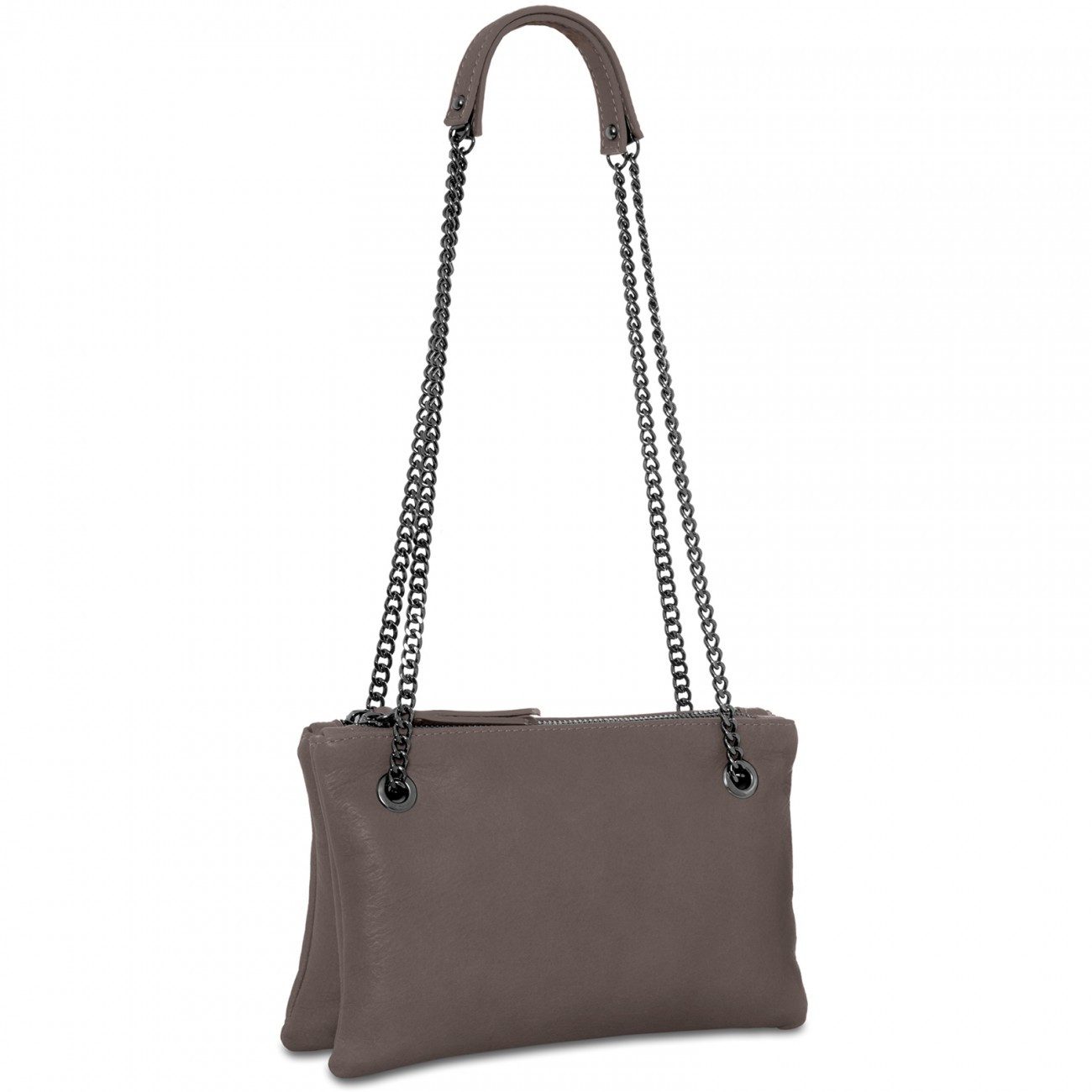 Caspar Umhängetasche Damen Ledertasche Umhängetasche Doppeltasche mit zwei Fächern - TL704