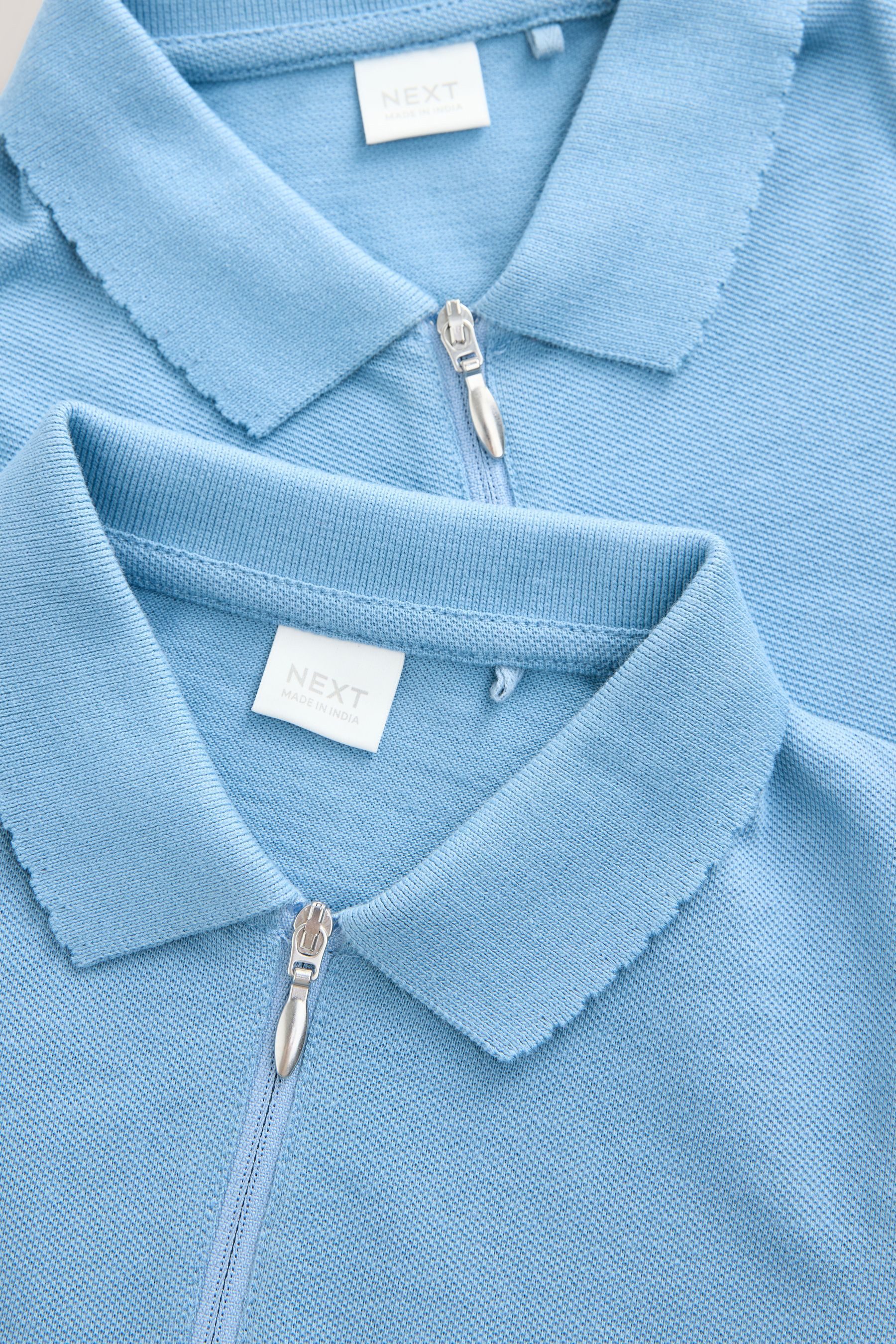 Next Langarm-Poloshirt Polohemden mit Reißverschluss, 2er-Pack (2-tlg)
