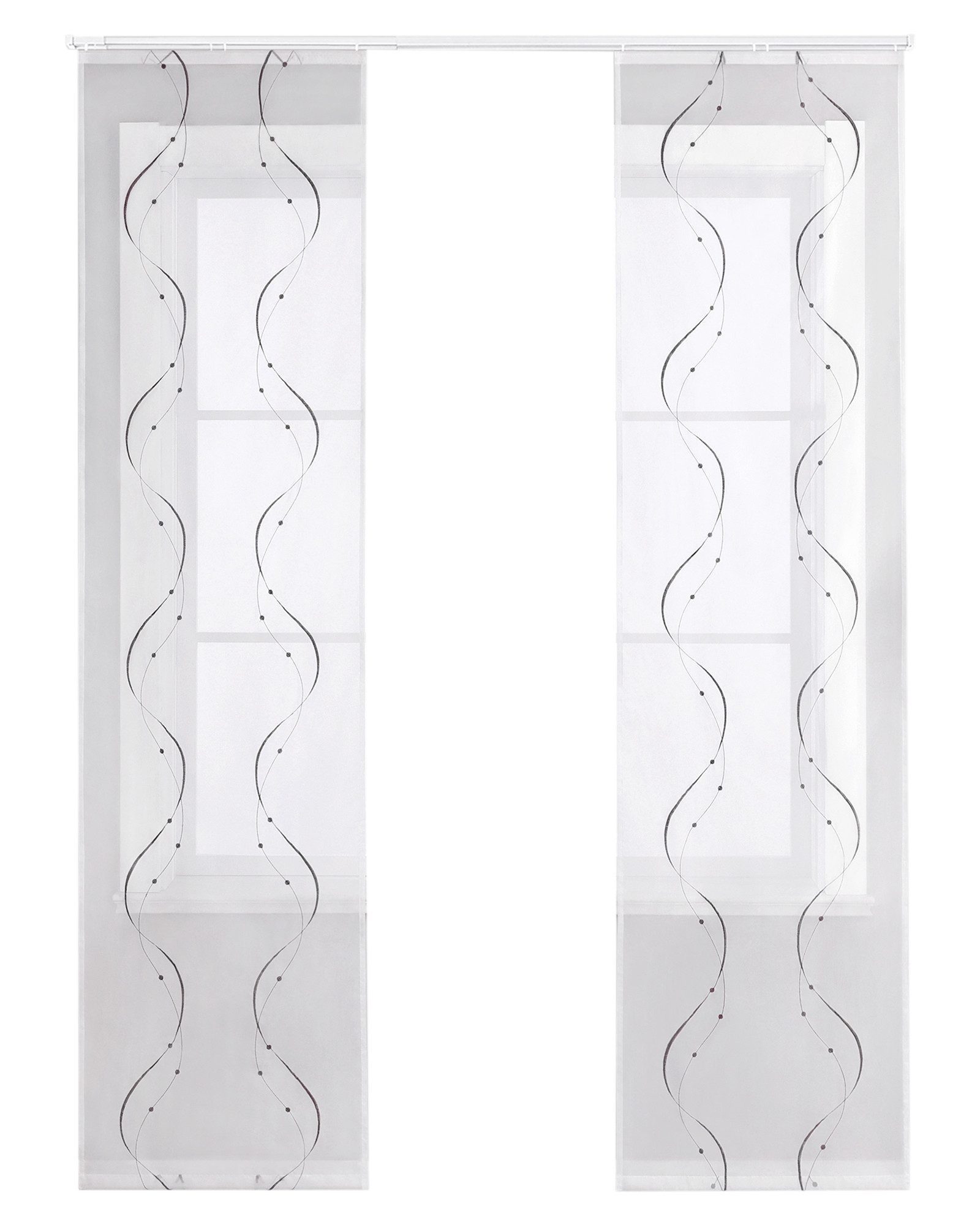 Joyswahl Schiebegardine (2 St), Klettband, transparent, Voile Flächenvorhän günstig online kaufen