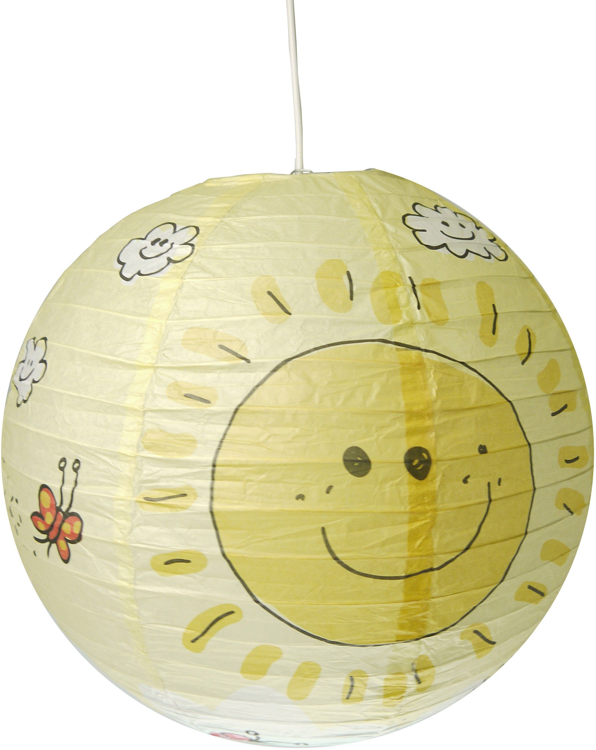 niermann Hängeleuchte Papier-Pendelleuchte Sunny, Kinderzimmer, Kinderlampe