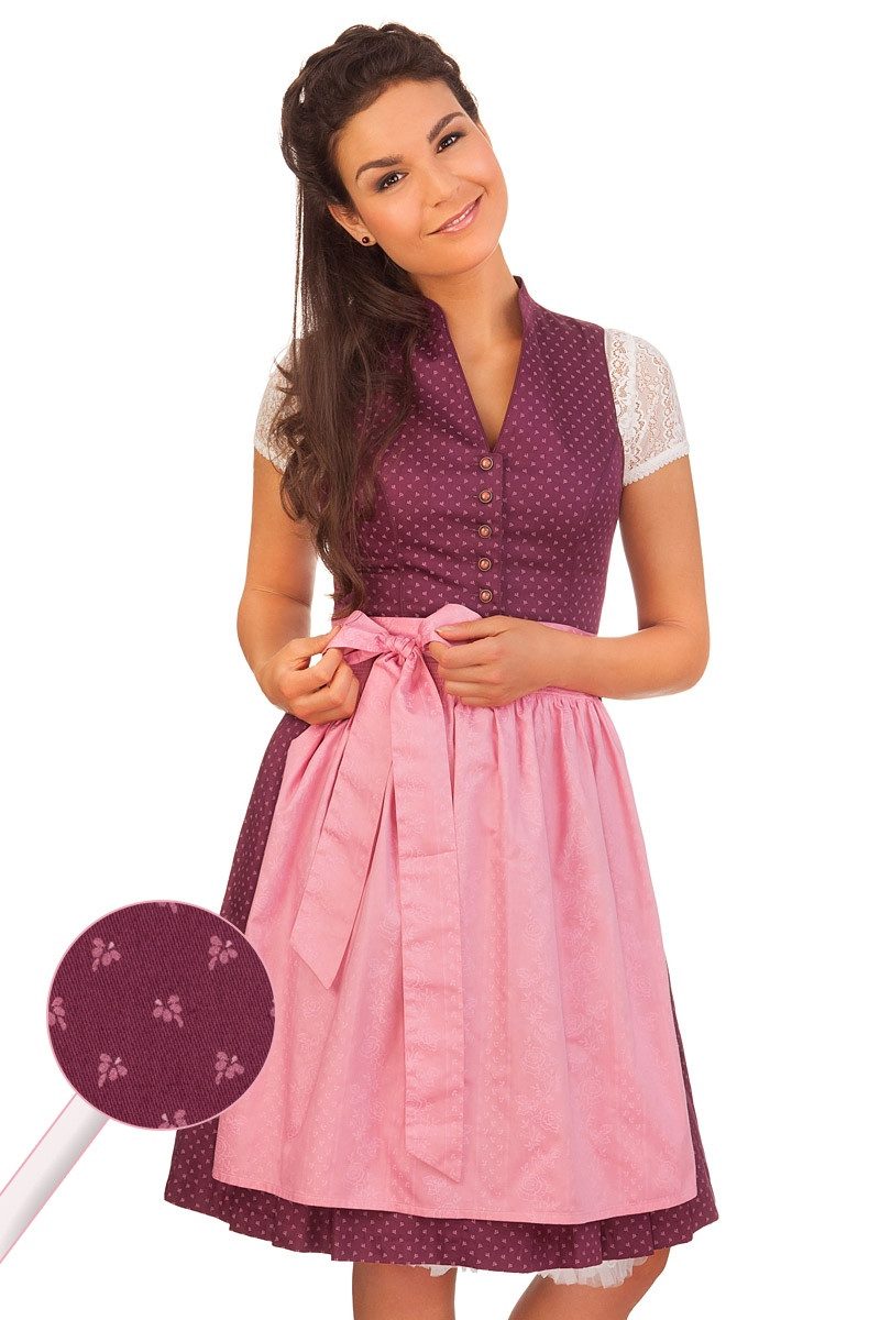 Alpenfee Tracht Dirndl Retro Dirndl 2tlg. - AMBER - beere