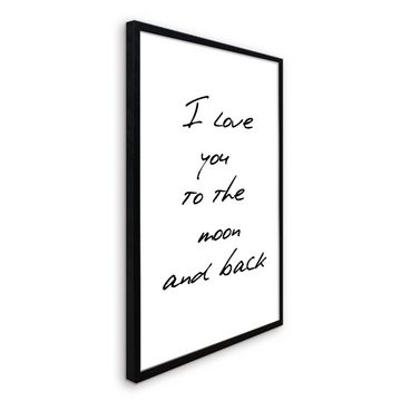 artissimo Mehrteilige Bilder Bilder-Set gerahmt je 51x71cm Spruch-Bilder mit Rahmen Poster Spruch, Bilder mit Sprüchen: I love you to the moon and back