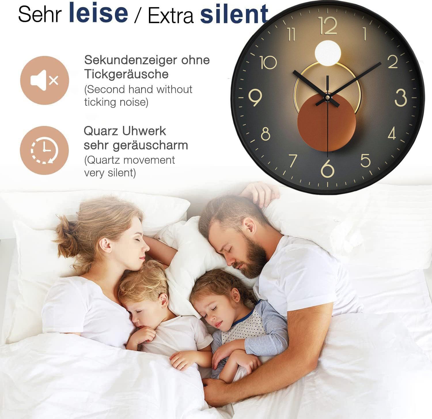 RWEUOQ Wanduhr Glaswanduhr Stille, Scan Mechanische günstig online kaufen