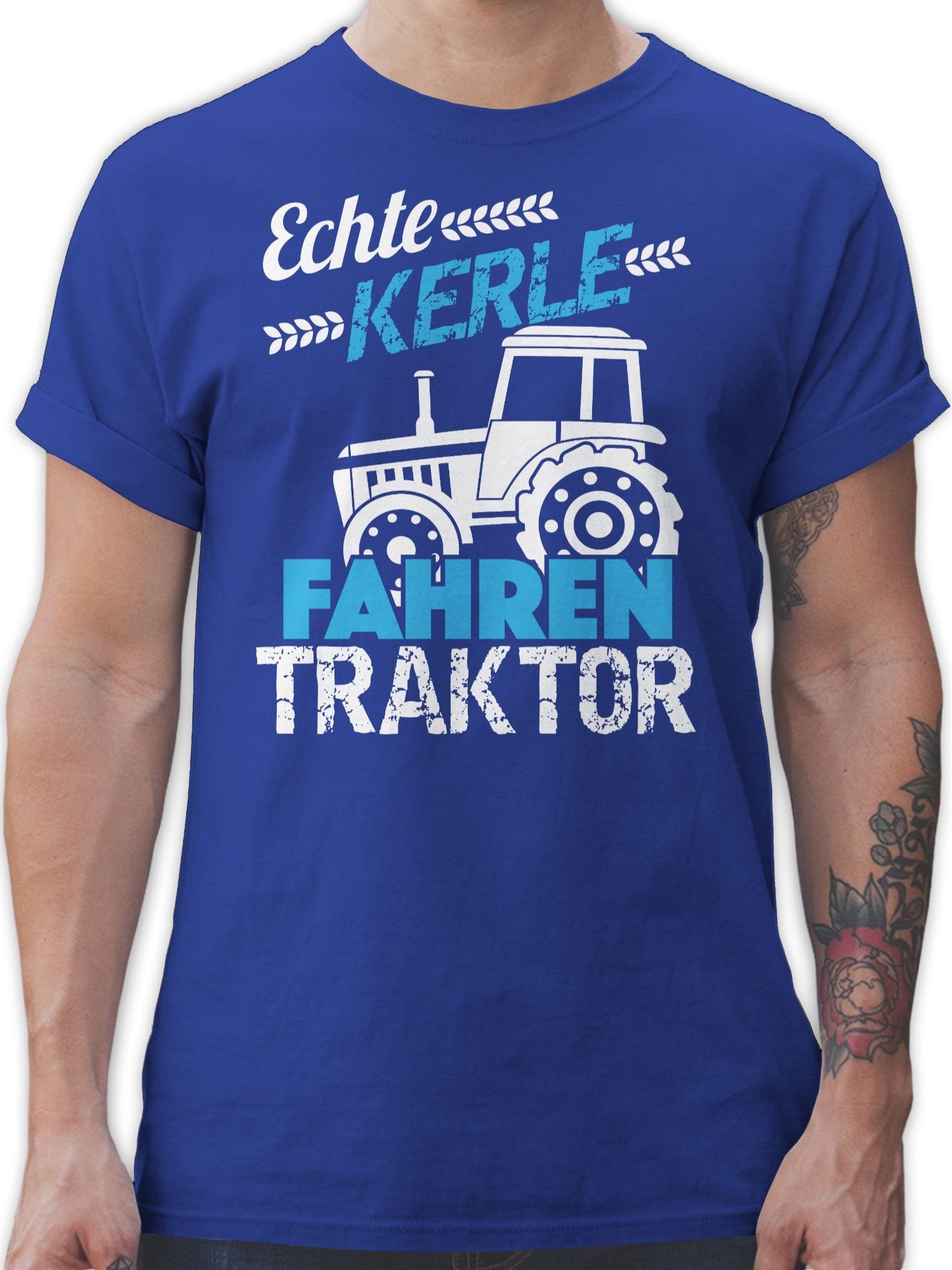Shirtracer T-Shirt Echte Royalblau 03 Traktor Traktor fahren Kerle