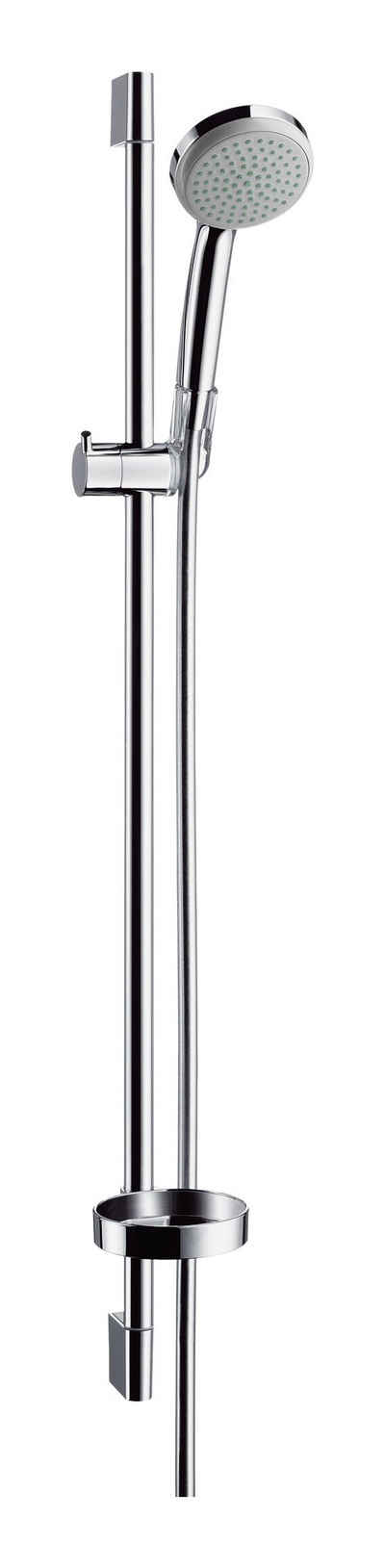 hansgrohe Stangenbrause-Set Croma 100, Höhe 95.8 cm, 1 Strahlart(en), Brauseset Mono mit Brausestange 90 cm und Seifenschale Chrom