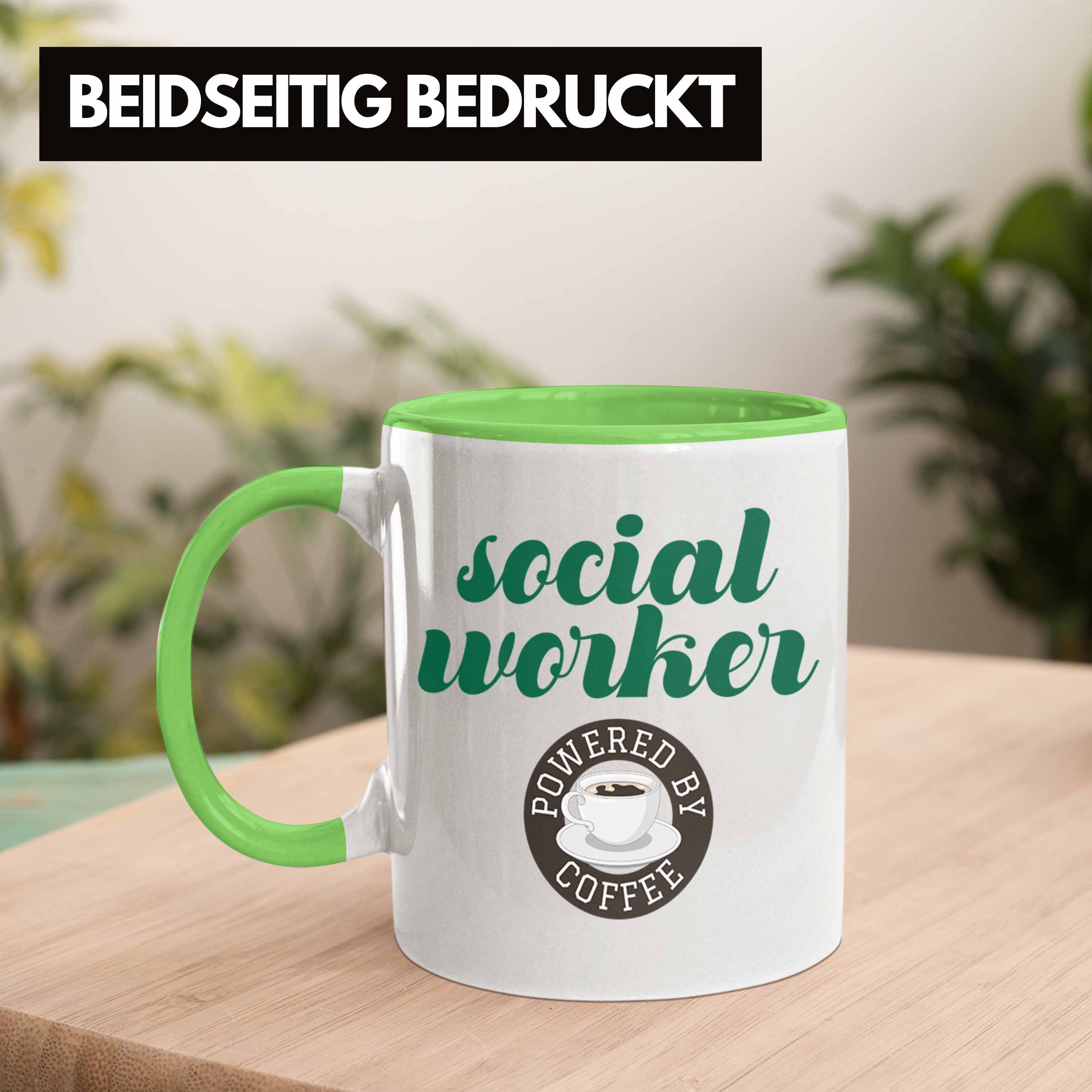 Tasse Sozialer Spruch Bereich Ge Trendation Geschenk Social Worker Tasse Sozialarbeiter Grün