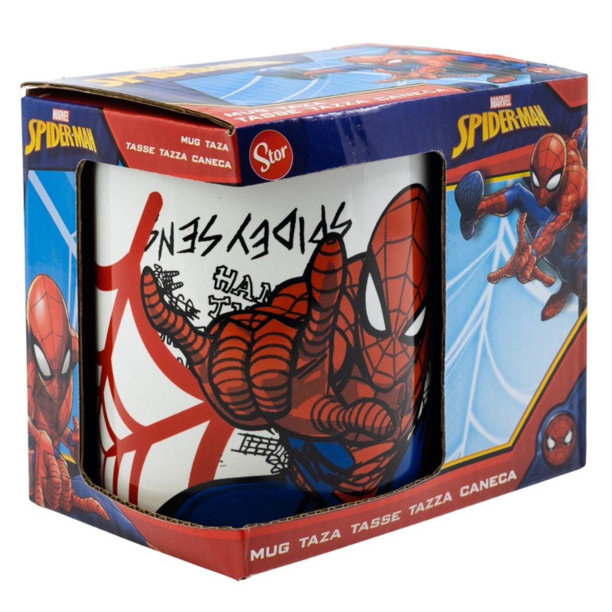 Storline Tasse Spiderman 325ml Keramikbecher für Kinder Geschenkset Boy Icons, Keramik