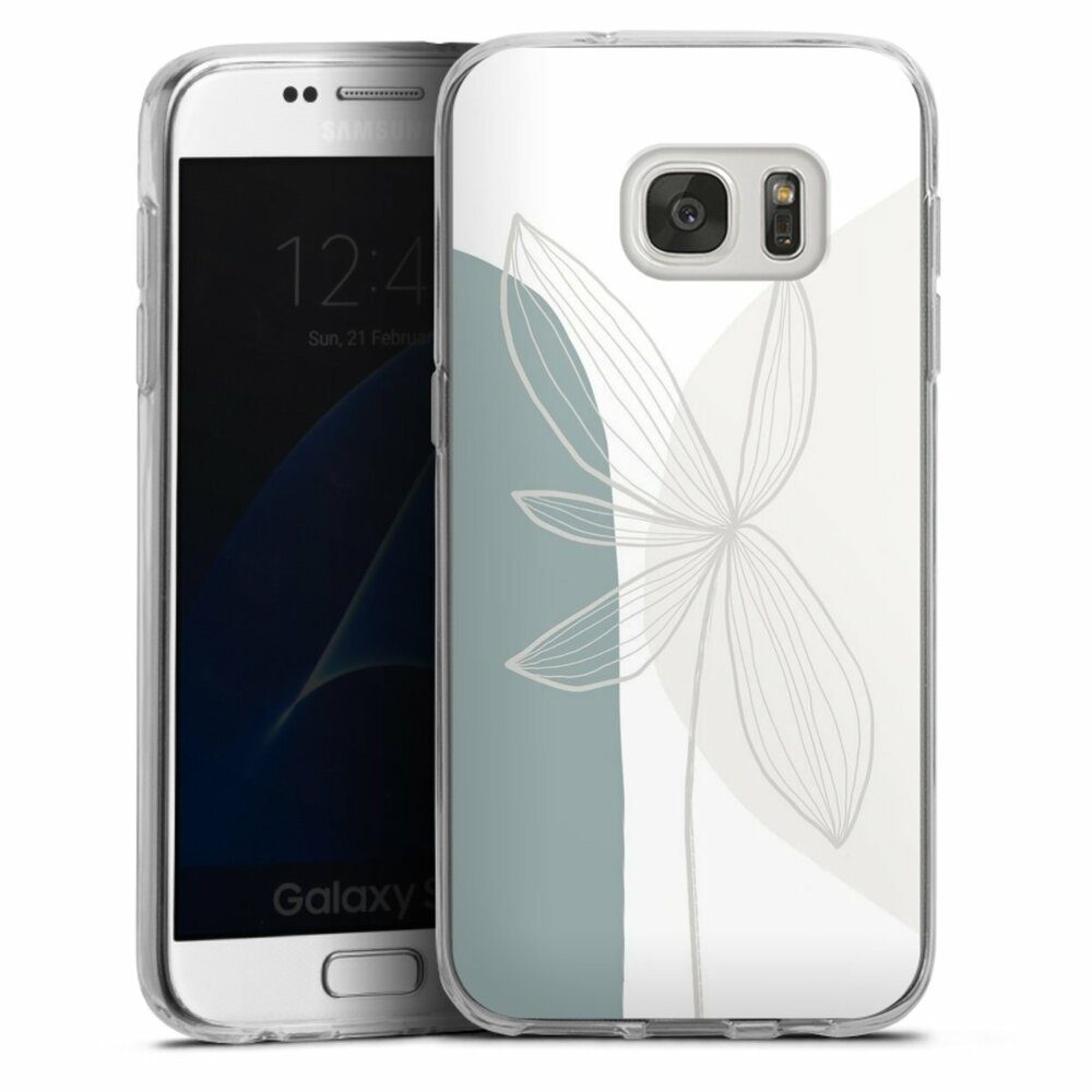 DeinDesign Handyhülle Blume Boho Pastell Flower and Shapes No 3-Anastasia Sawall, Samsung Galaxy S7 Silikon Hülle Bumper Case Handy Schutzhülle