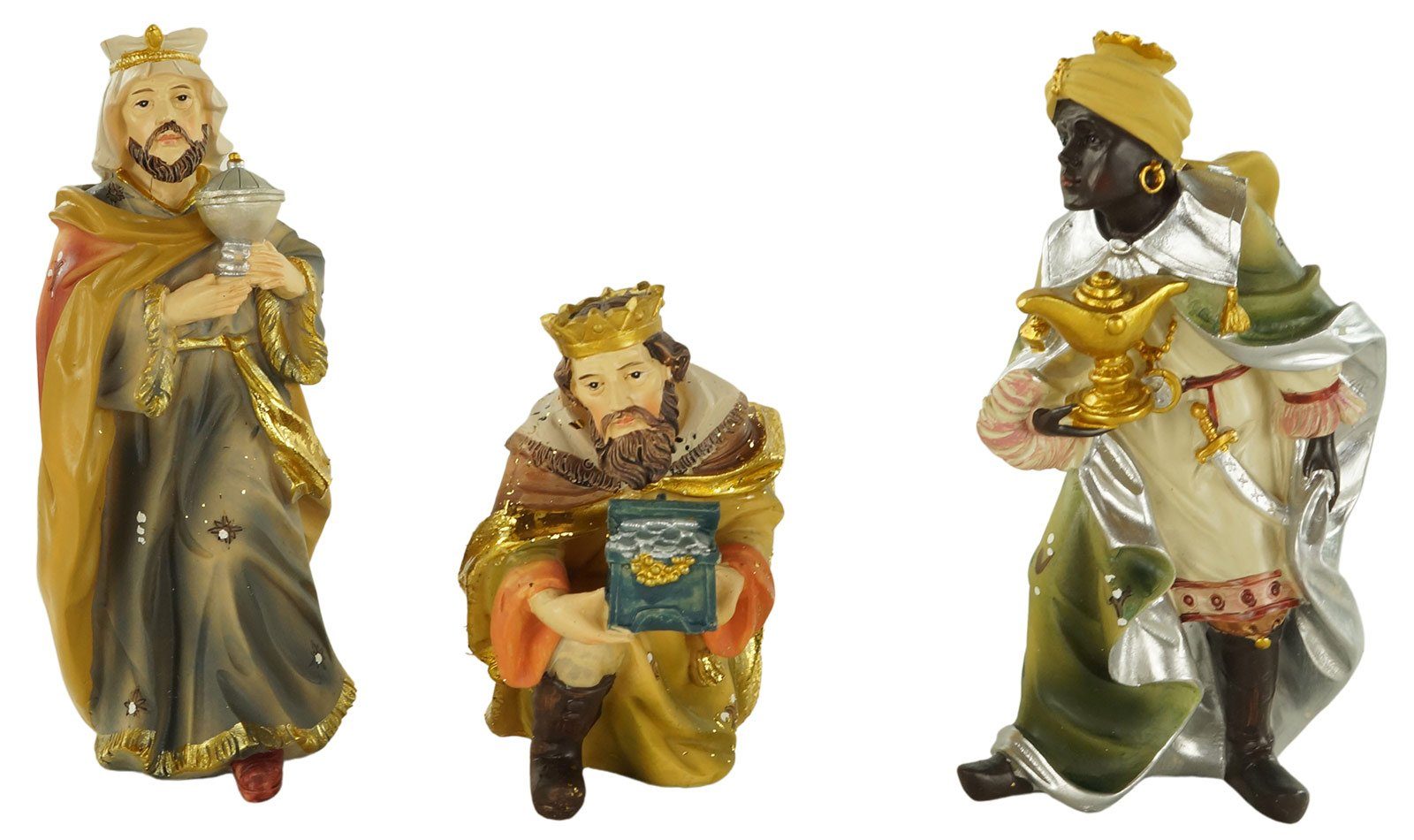 Krippenursel Krippenfigur Krippenfiguren Heilige drei Könige 3-tlg., ca. 15 cm, K 077-02 (3 St., 3-tlg), handbemalte Krippenfiguren