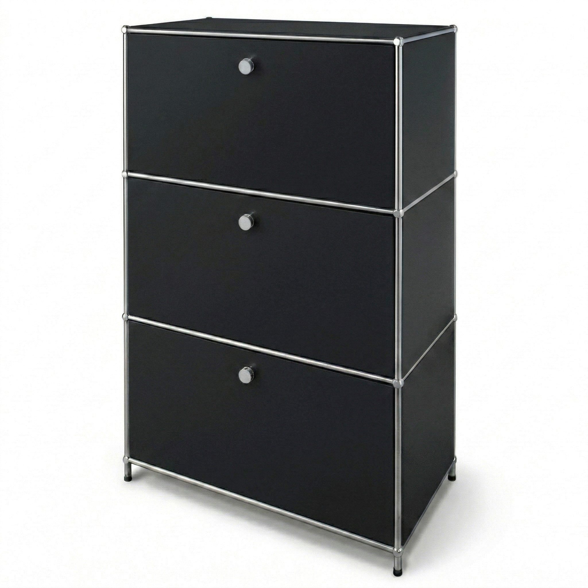 Kubus Standregal Urban Pure MK-129 Sideboard mit 3 verschließbaren Fächern, Einzelartikel, 3 verschließbare Fächer und 1 offene Ablage; höhenverstellbare Füße