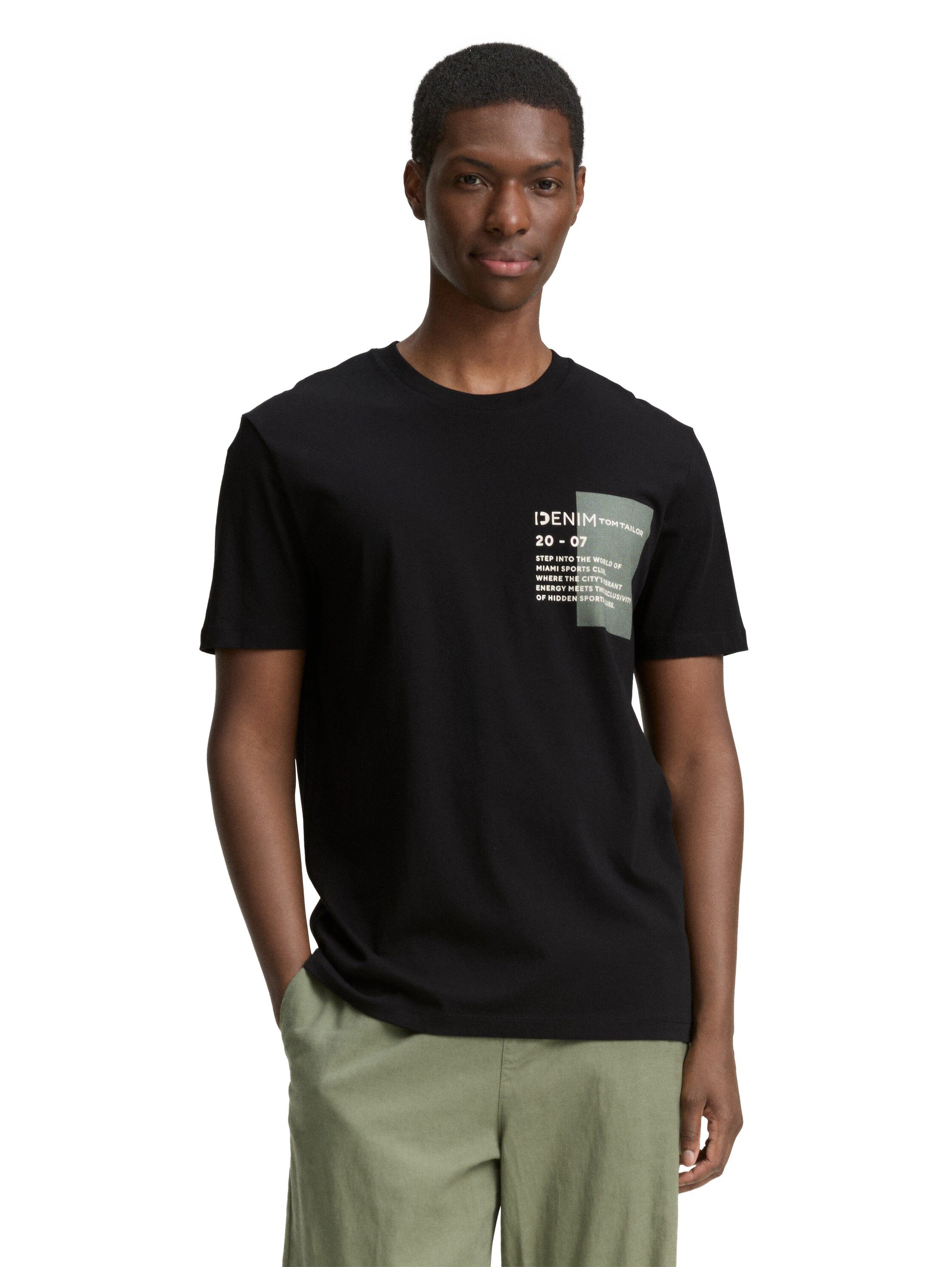 TOM TAILOR Denim T-Shirt mit verschiedenen günstig online kaufen