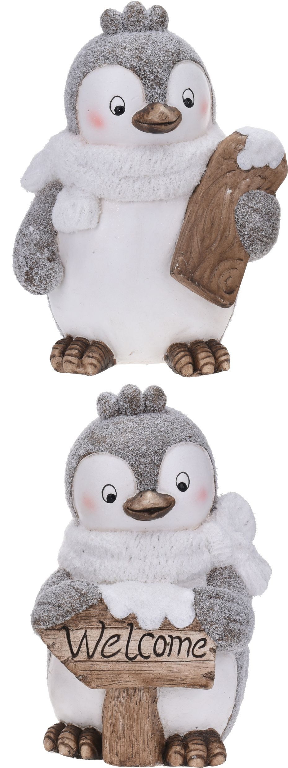 Koopman Dekofigur Pinguine 2er Set aus Poly – 36 cm – wetterfeste Winterdeko (2er-Set)