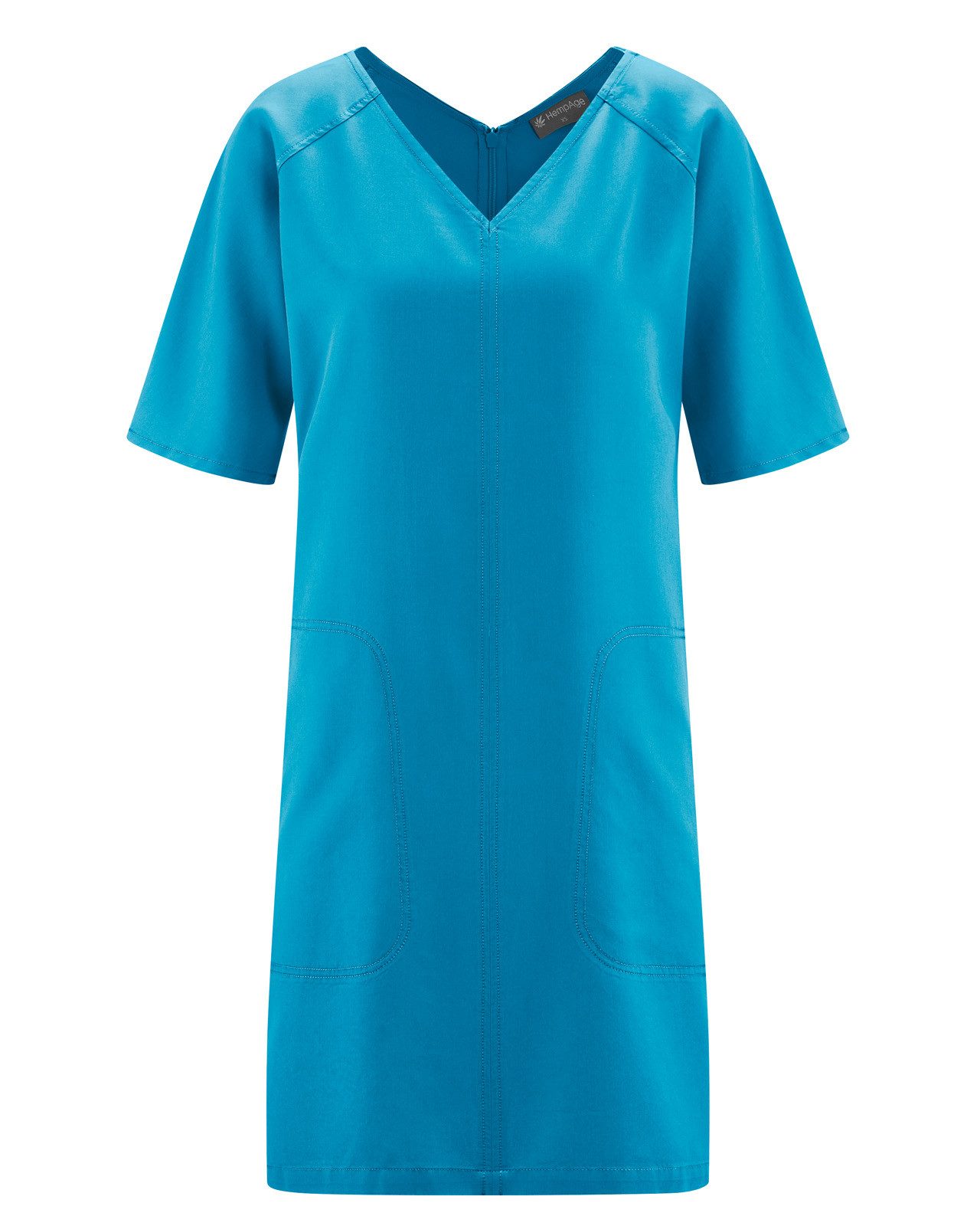 HempAge Sommerkleid V-Kragen Kleid Hanf/Lyocell
