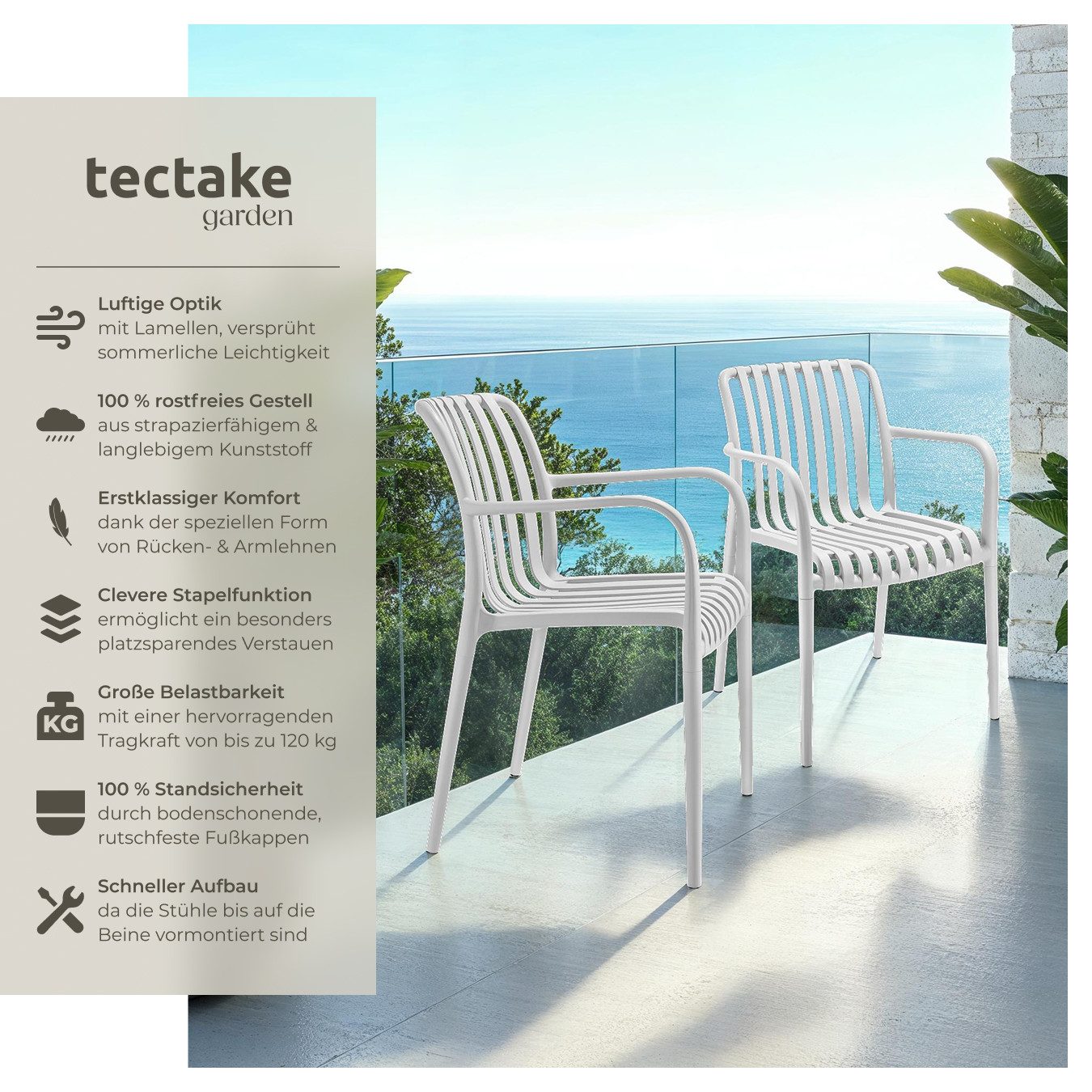 tectake Gartenstuhl Gartenstühle (Set., 2 St), günstig online kaufen