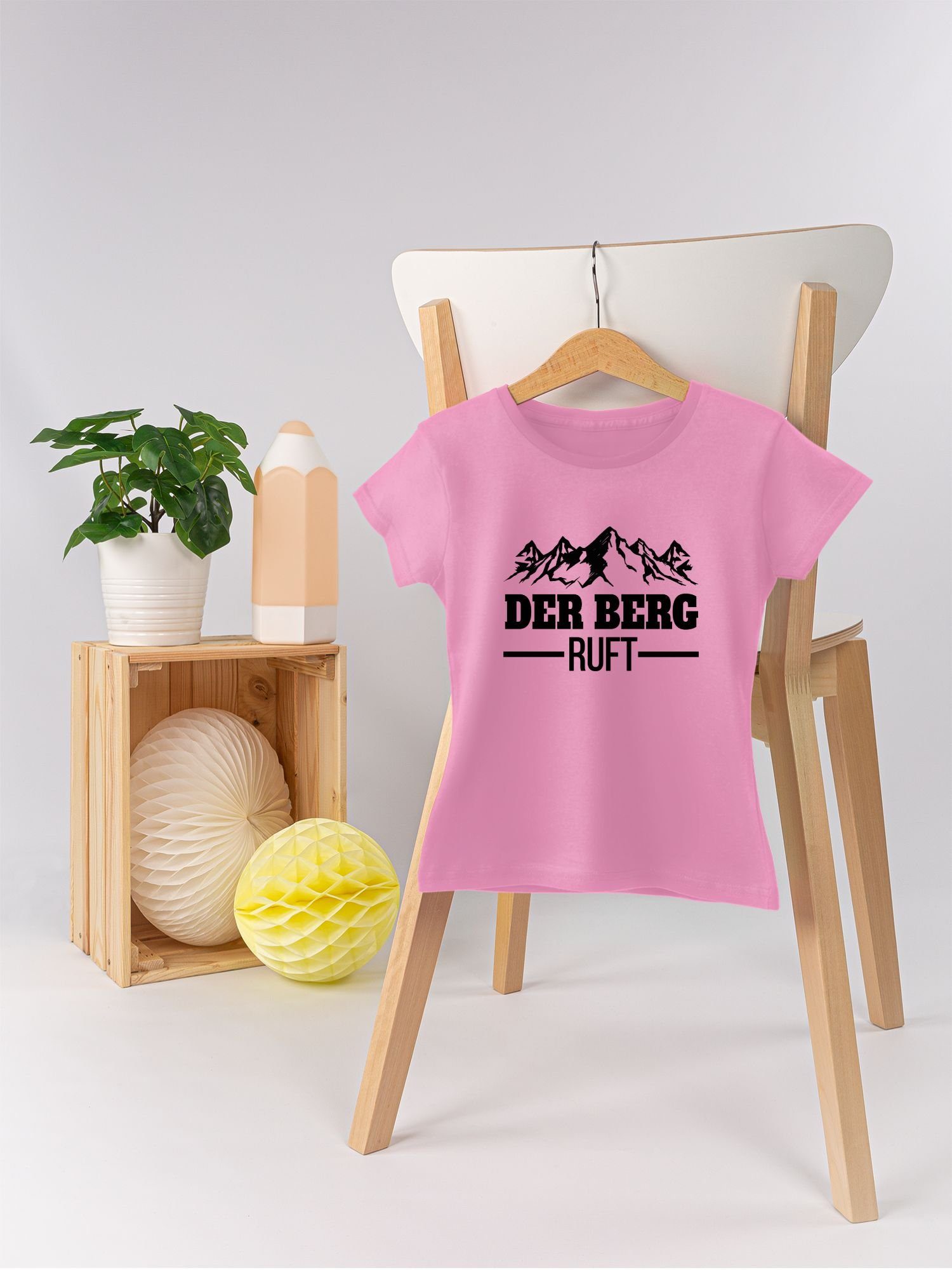 Shirtracer T-Shirt schwarz Kinder ruft Rosa - 2 Kleidung Sport Berg Der