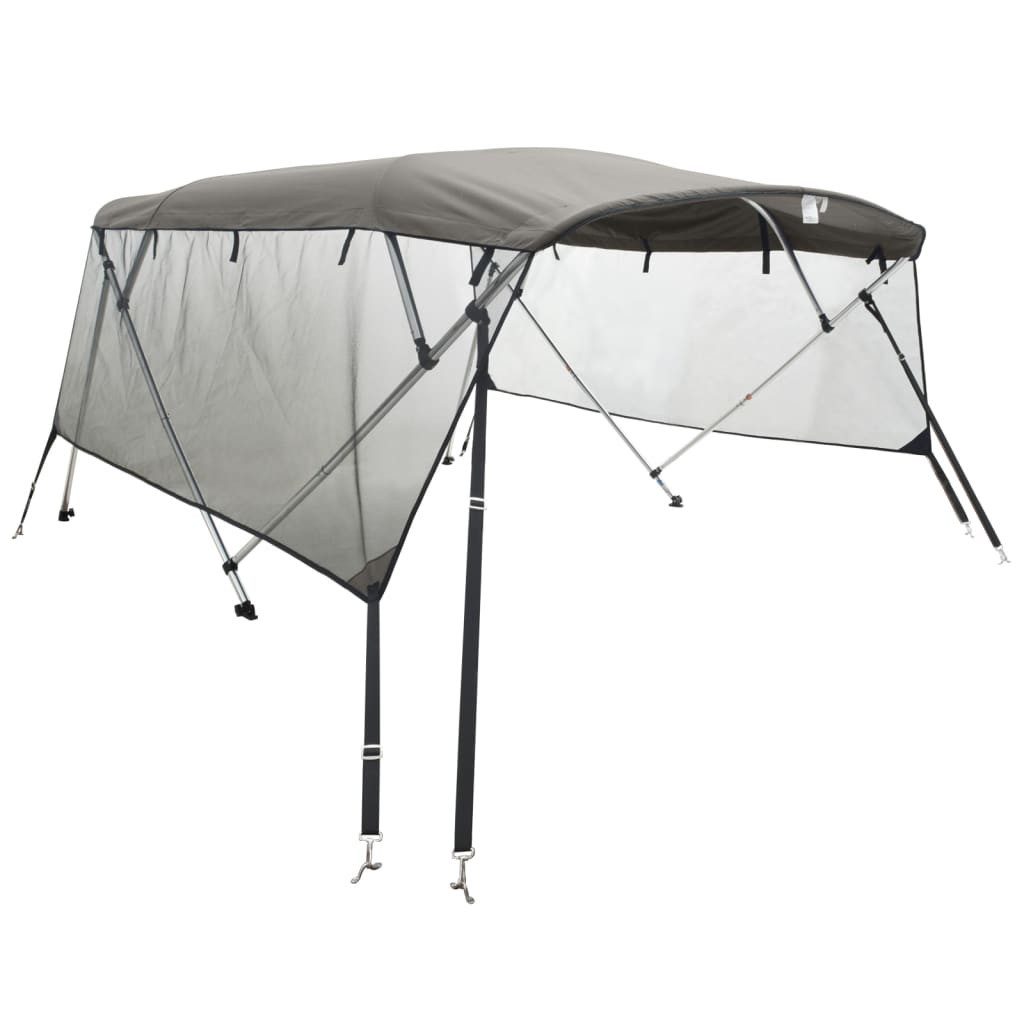 vidaXL Schutzplane Boot Sonnendach 3-Bow Bimini Top mit Mesh-Seitenteilen 183x137-152x137