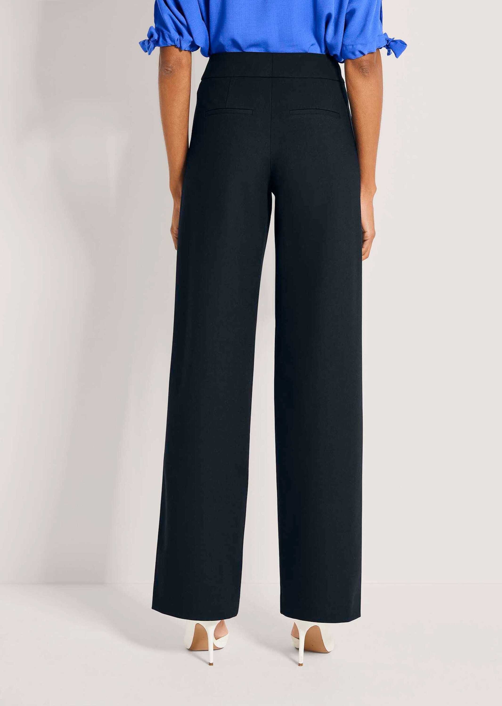 MADELEINE Bügelfaltenhose Kurzgröße: Sommerhose mit Formbund Jerseyhose mit Hakenverschluss, Nahttaschen und Knöchellänge