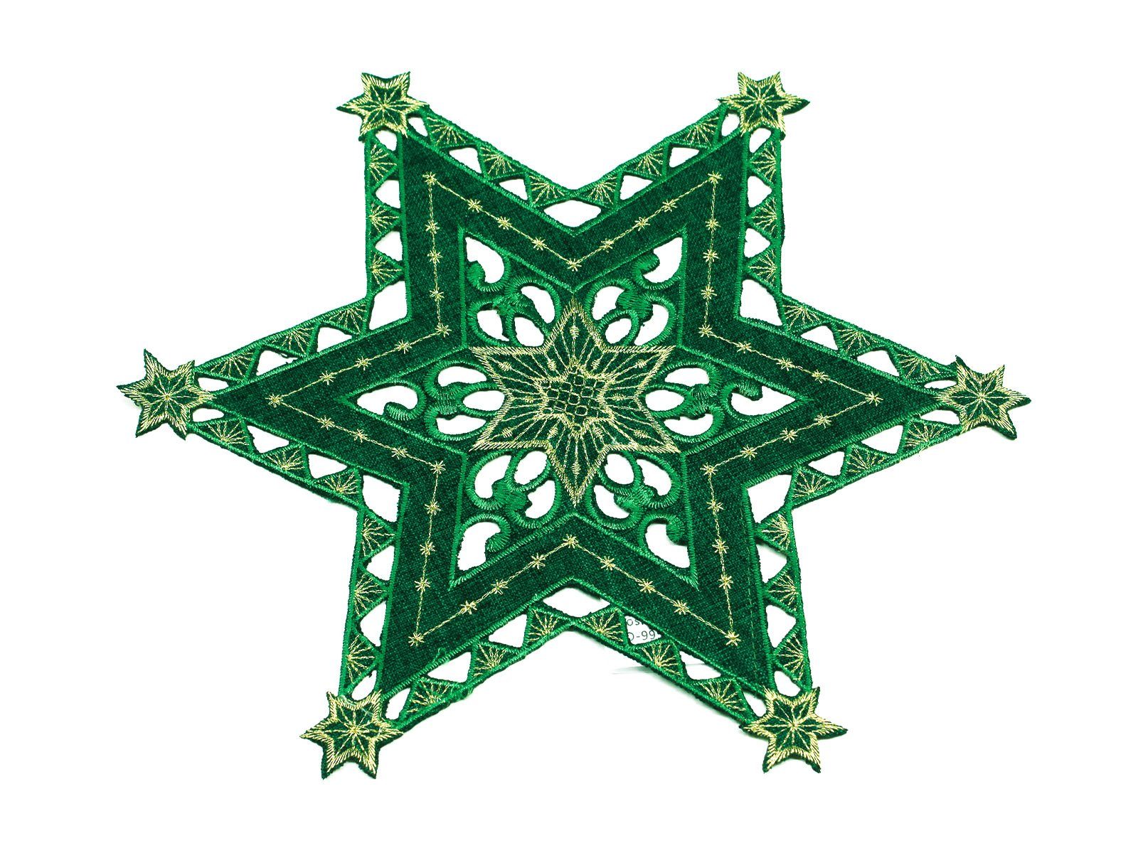 Haus und Deko Tischdecke Sterne Weihnachten Deckchen Advent bestickt Untersetzer Mitteldecke (1-tlg)