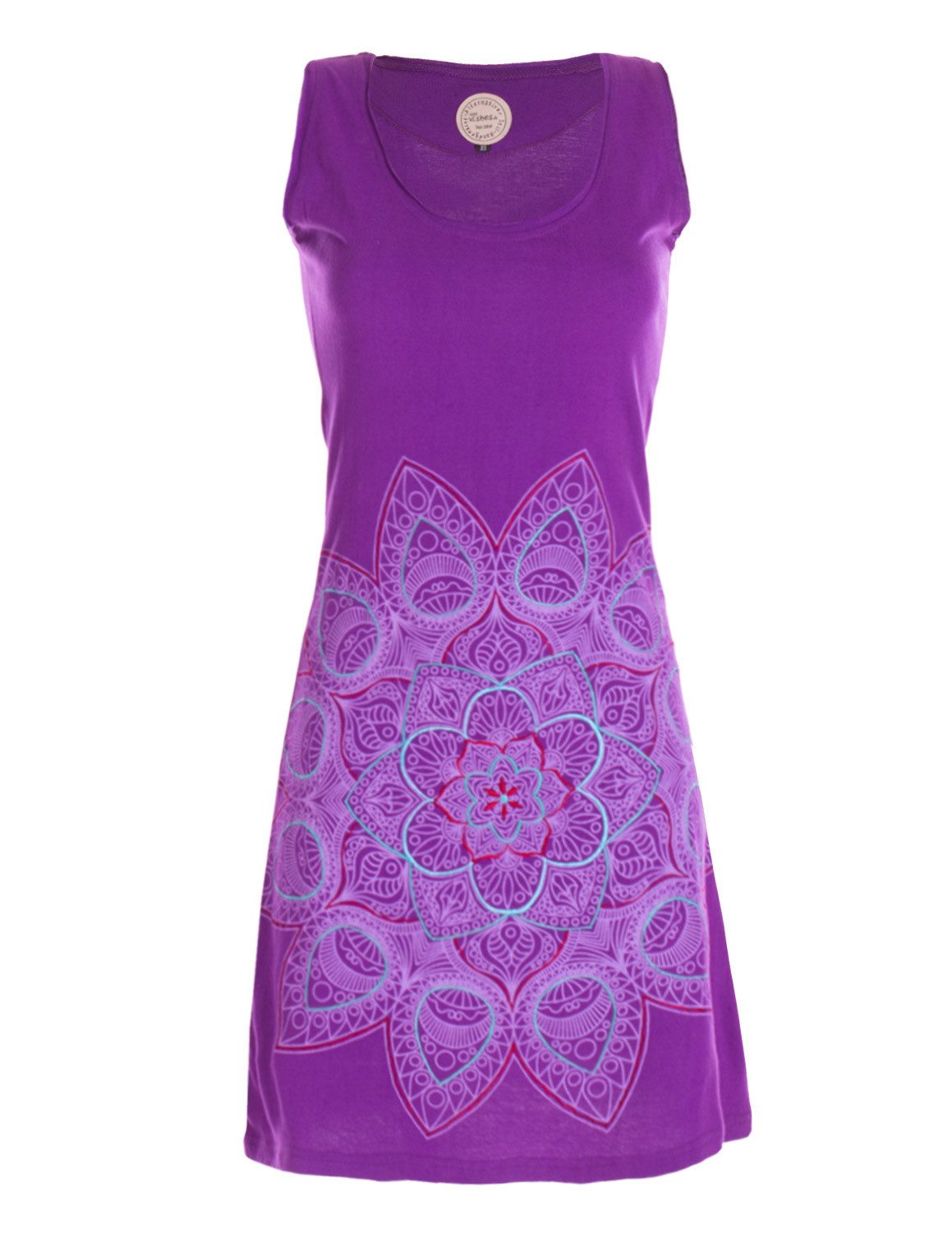 Vishes Sommerkleid Ärmelloses Jersey Kleid Baumwolle Mandala Print Sommer Alternative Mode, Boho, Hippie, Ethno, Festival