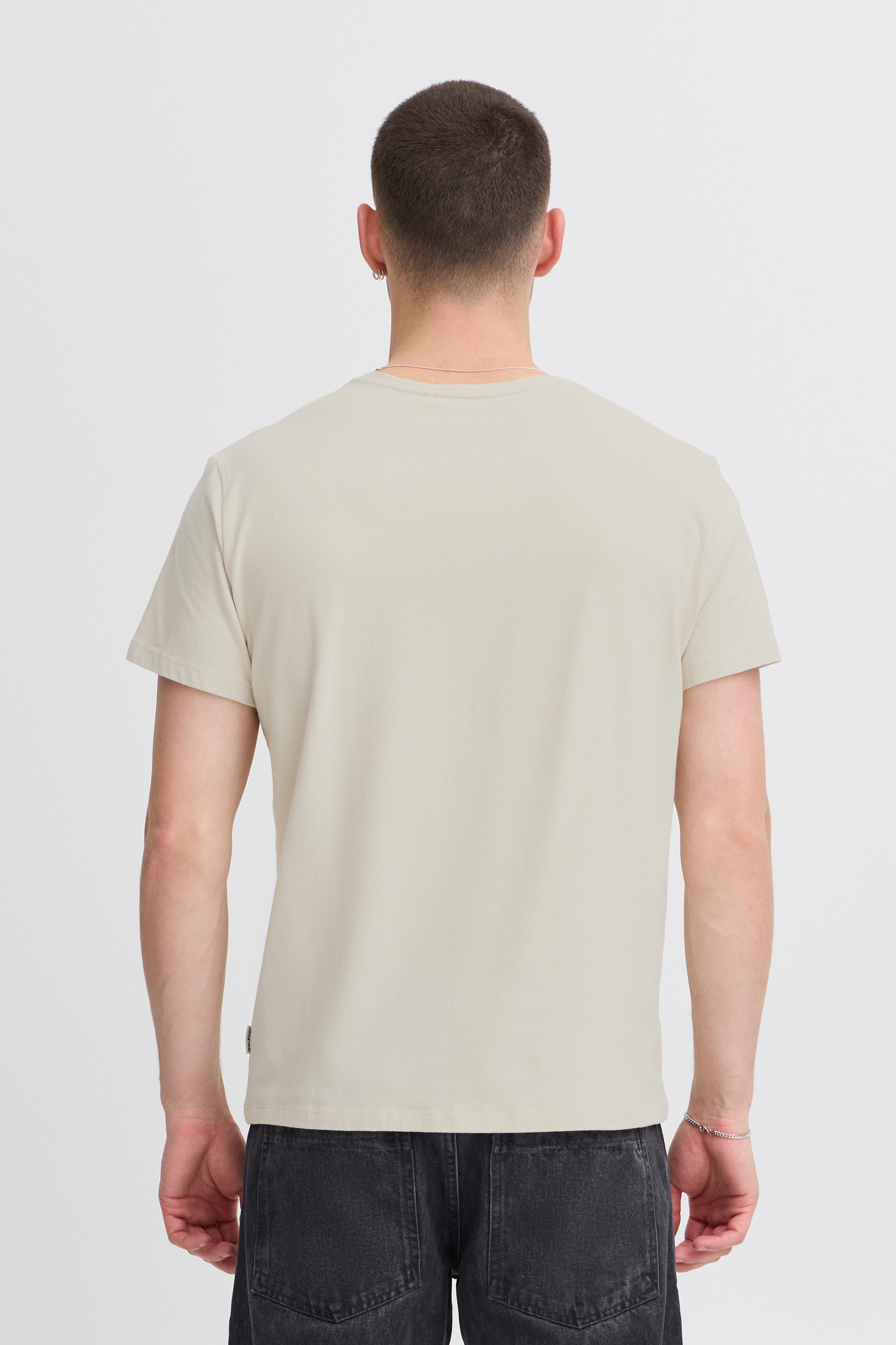 Blend Rundhalsshirt BHDinton tee crew mit Markenlabel, aus Baumwollmischung, Regular Fit, in Single Jersey