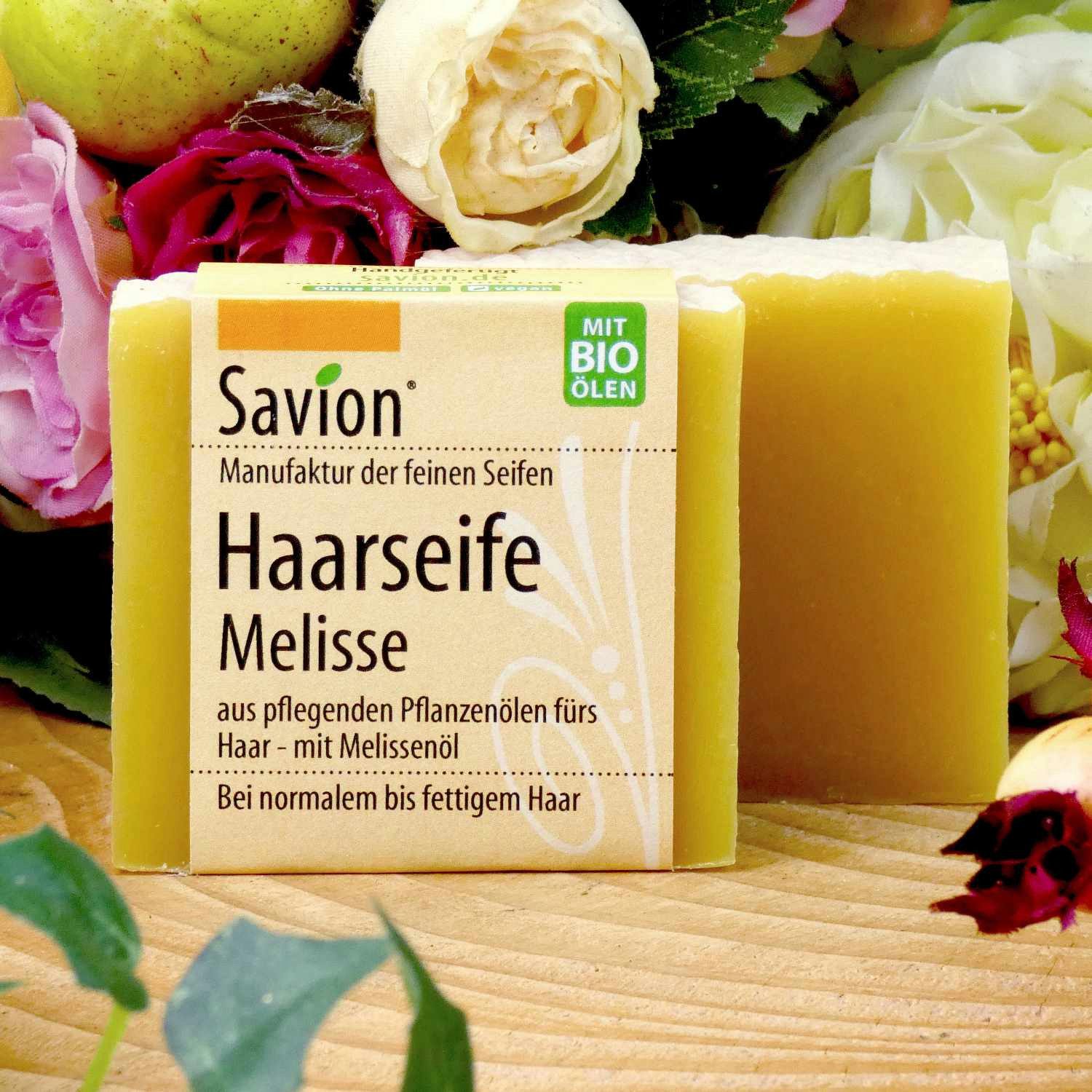 Savion Haarseife Melisse, 1-tlg., Palmölfrei Bio Öle alle Haartypen 85 g
