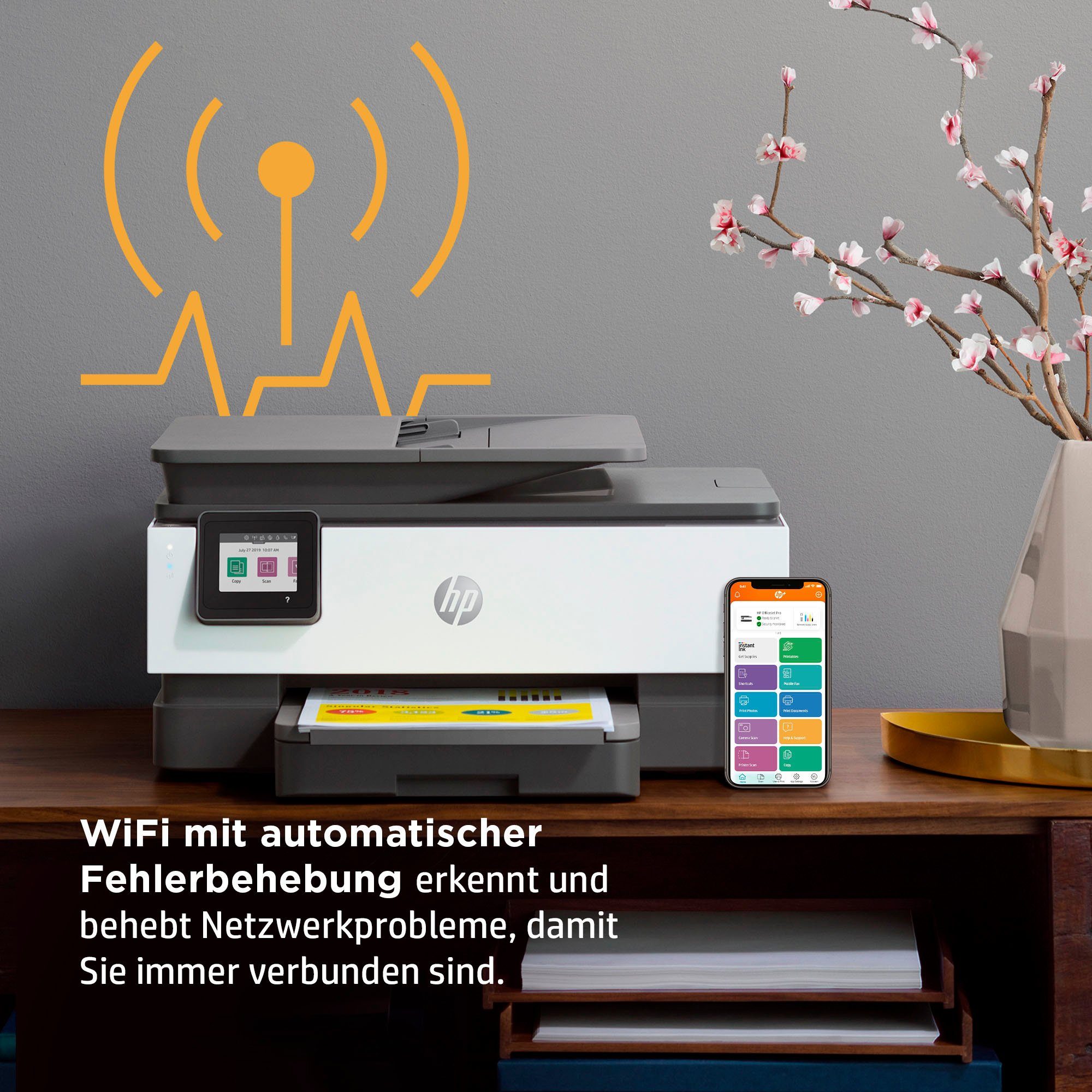 All-in-One kompatibel) (LAN HP HP+ color A4 OfficeJet 8022e Instant Multifunktionsdrucker, WLAN Pro (Wi-Fi), Ink (Ethernet),