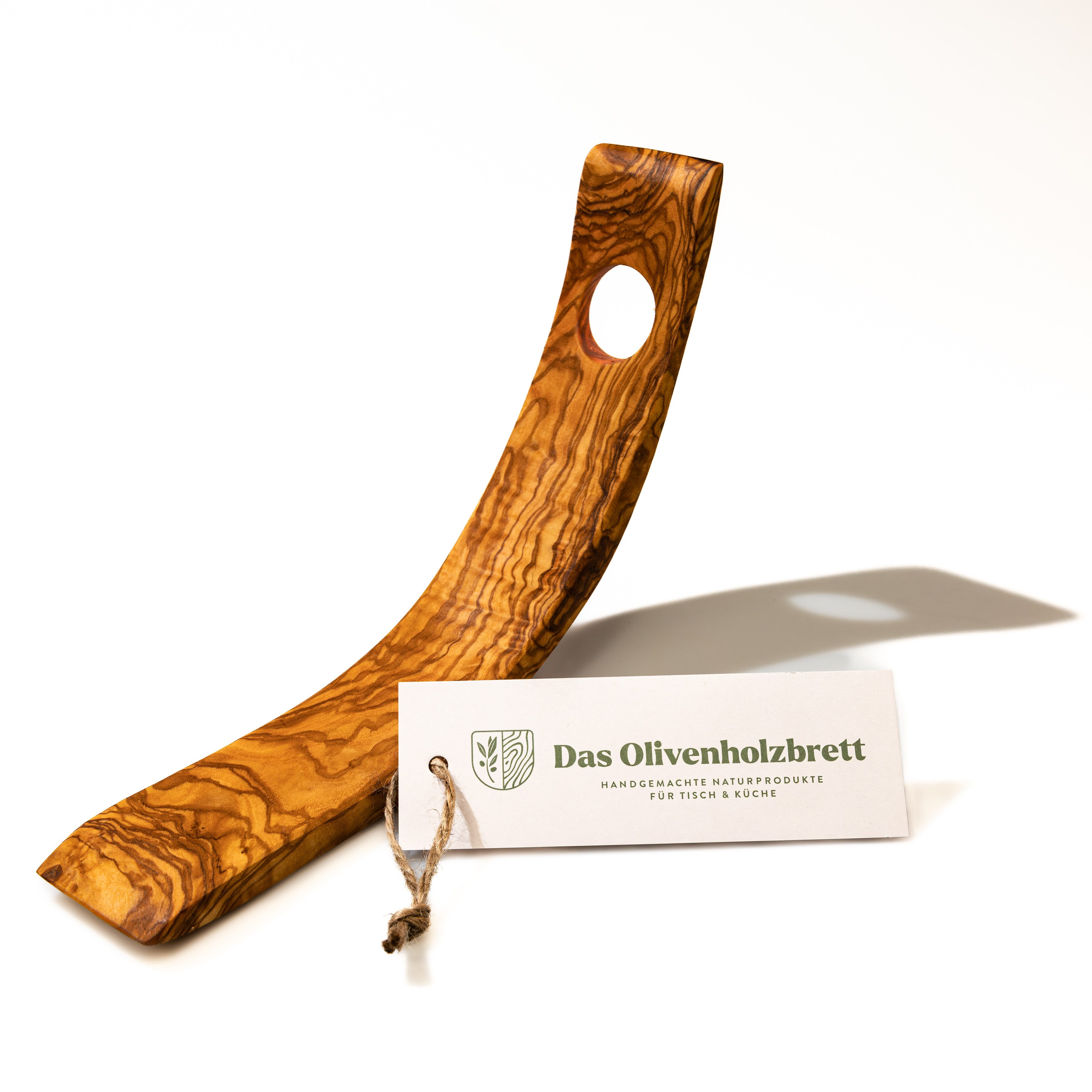 dasOlivenholzbrett Weinflaschenhalter Flaschenhalter aus Olivenholz, sichelförmig