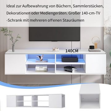 REDOM TV-Schrank TV lowboard mit LED-Beleuchtung, Fernsehtisch