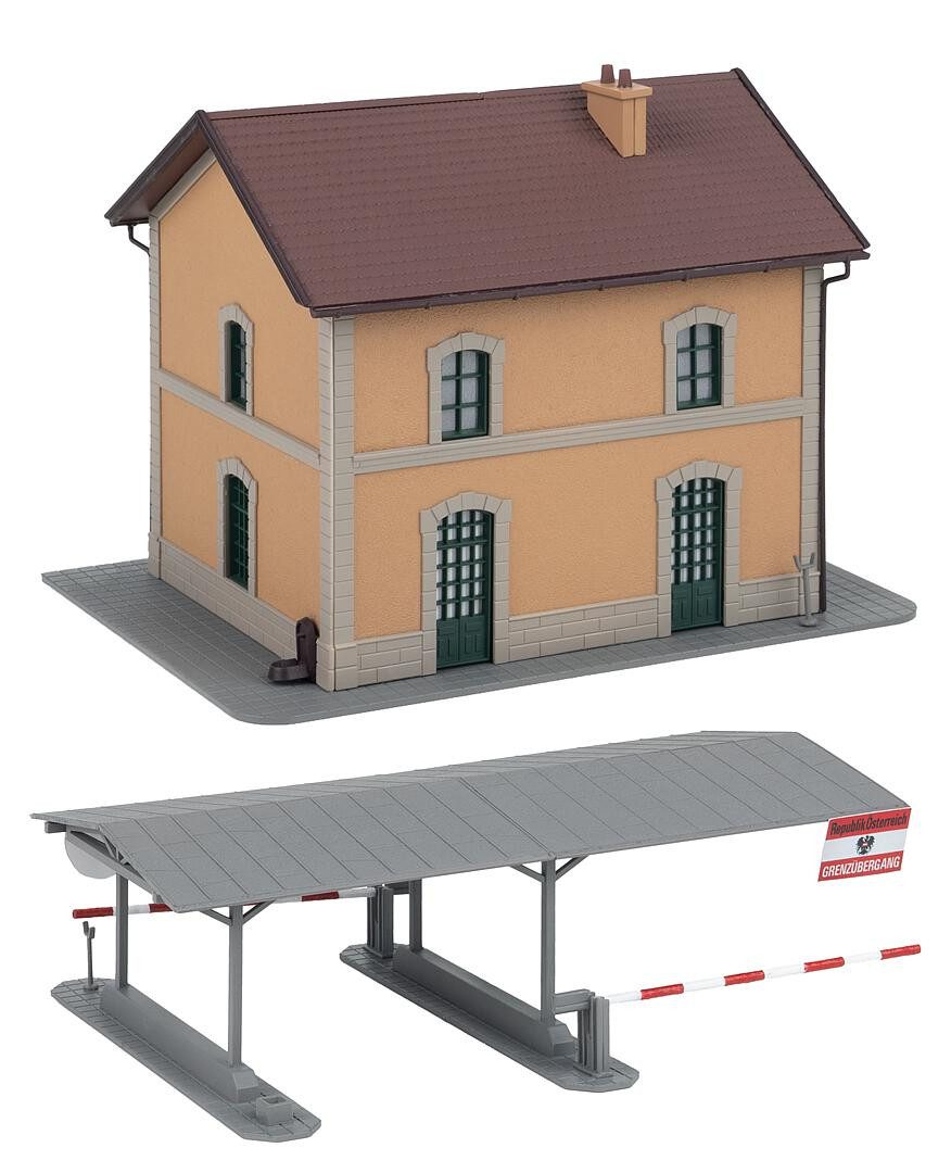 Faller Modelleisenbahn-Gebäude Faller H0 130783 Gebäude-Bausatz Grenzkontrollstelle Posten mit Sc..., Spur H0