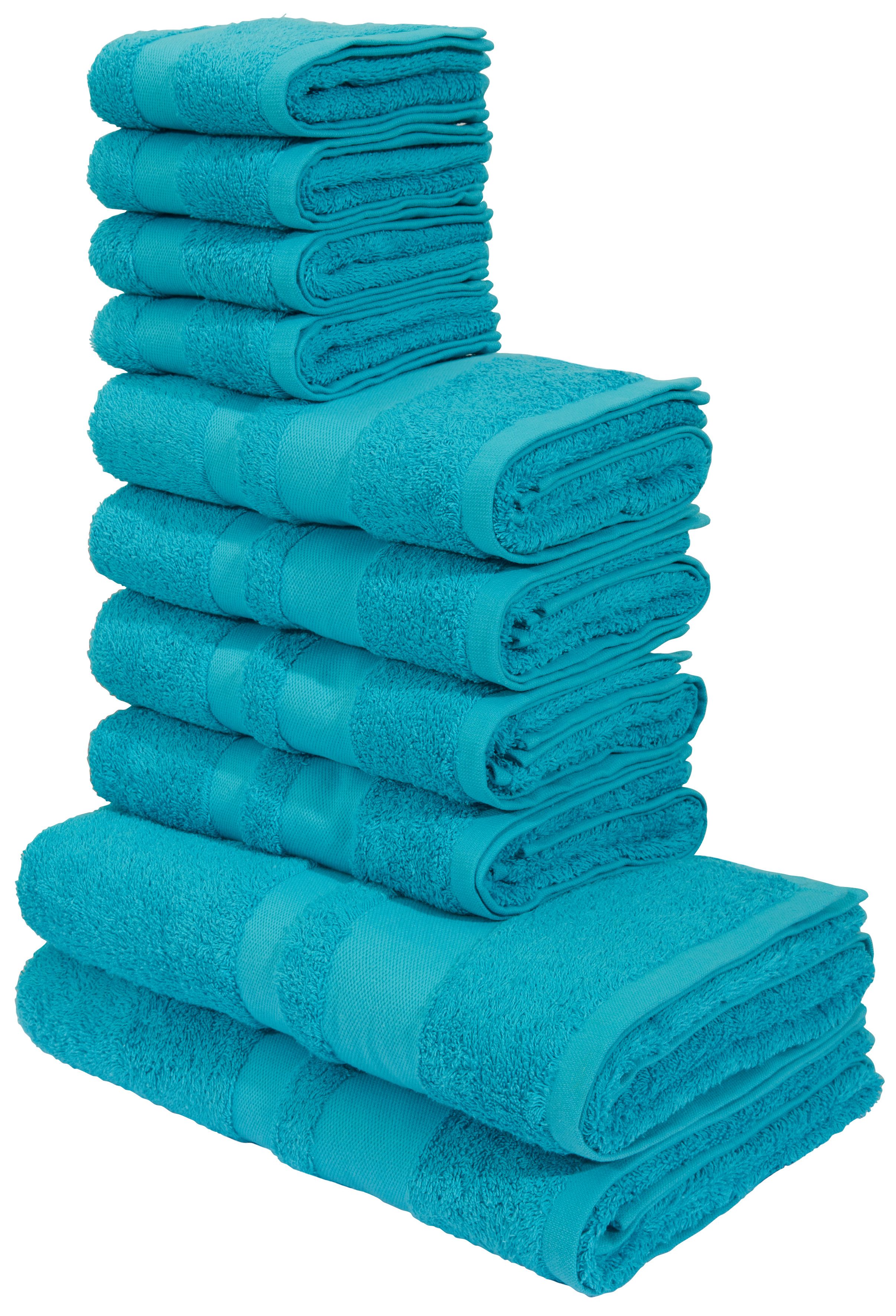 OTTO home Handtuch Set Vanessa, 10-tlg Handtuch-Set, weich, in Standard- und Premium-Qualität, Walkfrottee (Set, 10-St), 100% Baumwolle, Duschtücher, Handtücher, Gästetücher, mit Bordüre