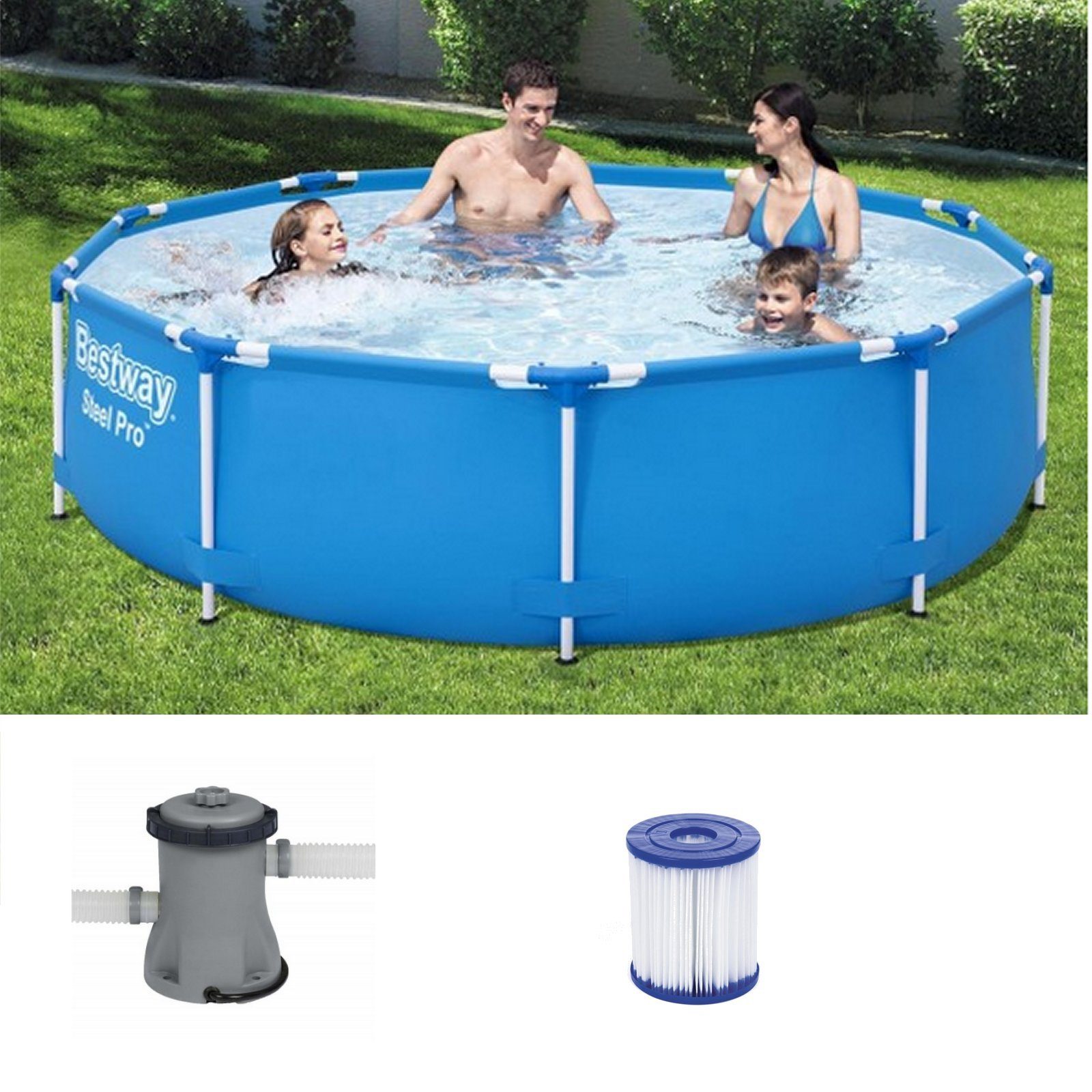 BESTWAY Framepool »Bestway 56679 Steel Pro™ Frame Pool Set, rund ...