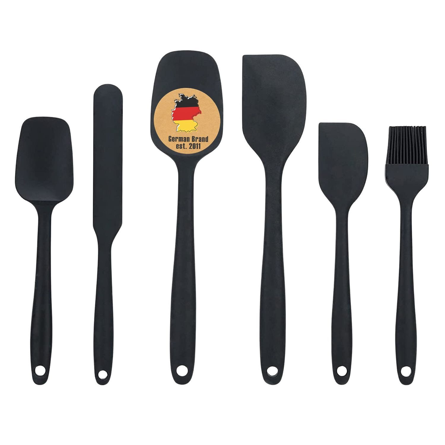 Intirilife Kochbesteck-Set (6-tlg), 6-teiliges Silikon Spaten Antihaft Silikon Spatel Set Backutensilien