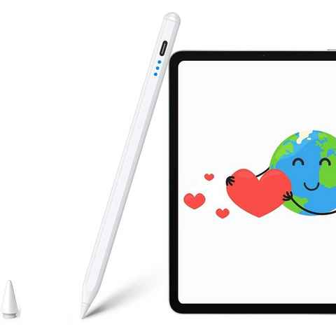 REDOM Eingabestift Stift Stylus Pen Touchstift Pencil Touchscreen f. Apple iPad 2018-2023 (Hochpräzise Handflächenerkennung 3 LED-Anzeige Neigungsempfindlich) Magnetisches Pen Kompatibel mit iPad iPad Pro iPad Mini iPad Air
