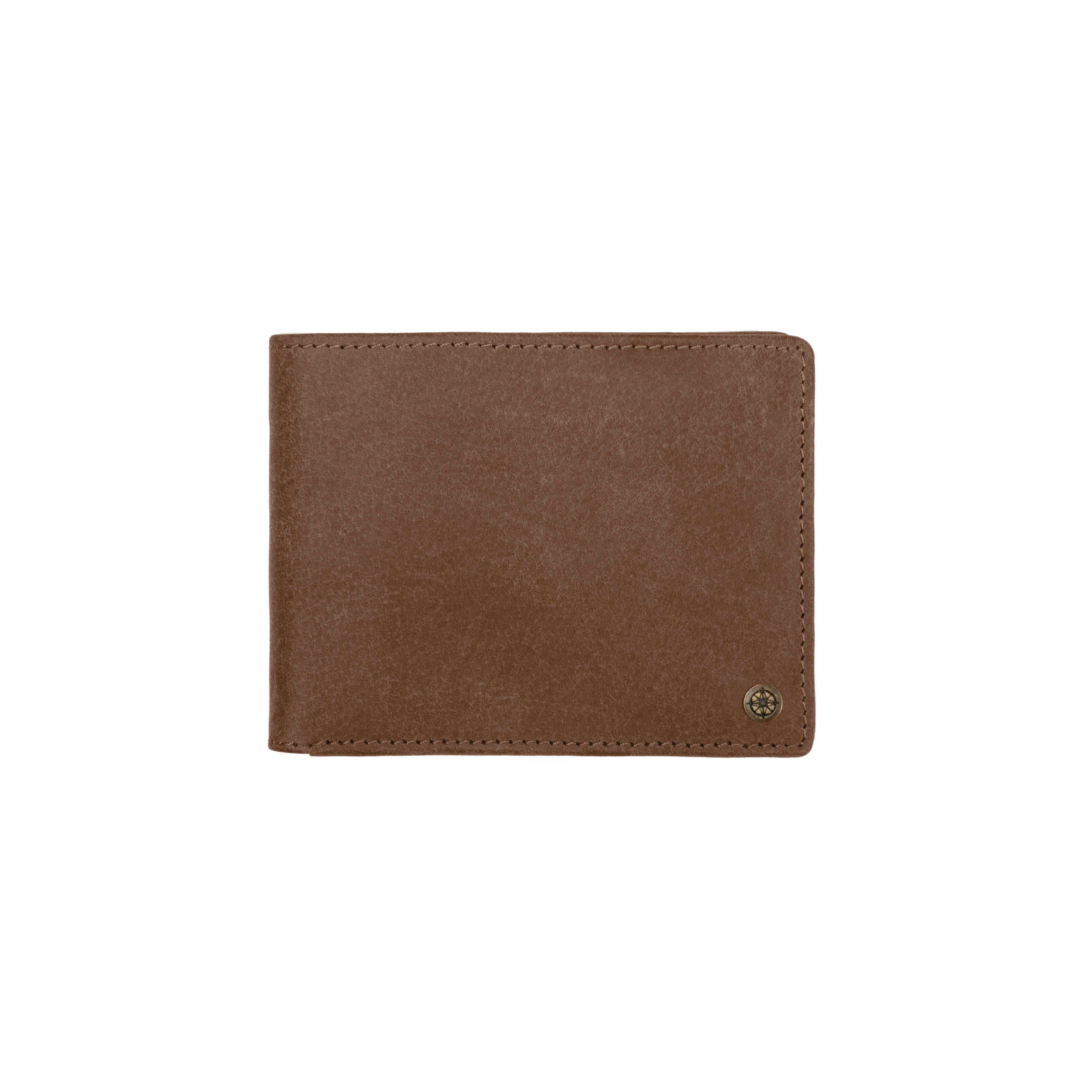 Brieftasche Leder hochwertige Schutz Geldbeutel Herren Gravur Geldbörse »Alan« DRAKENSBERG RFID mit Havanna-Braun, aus und