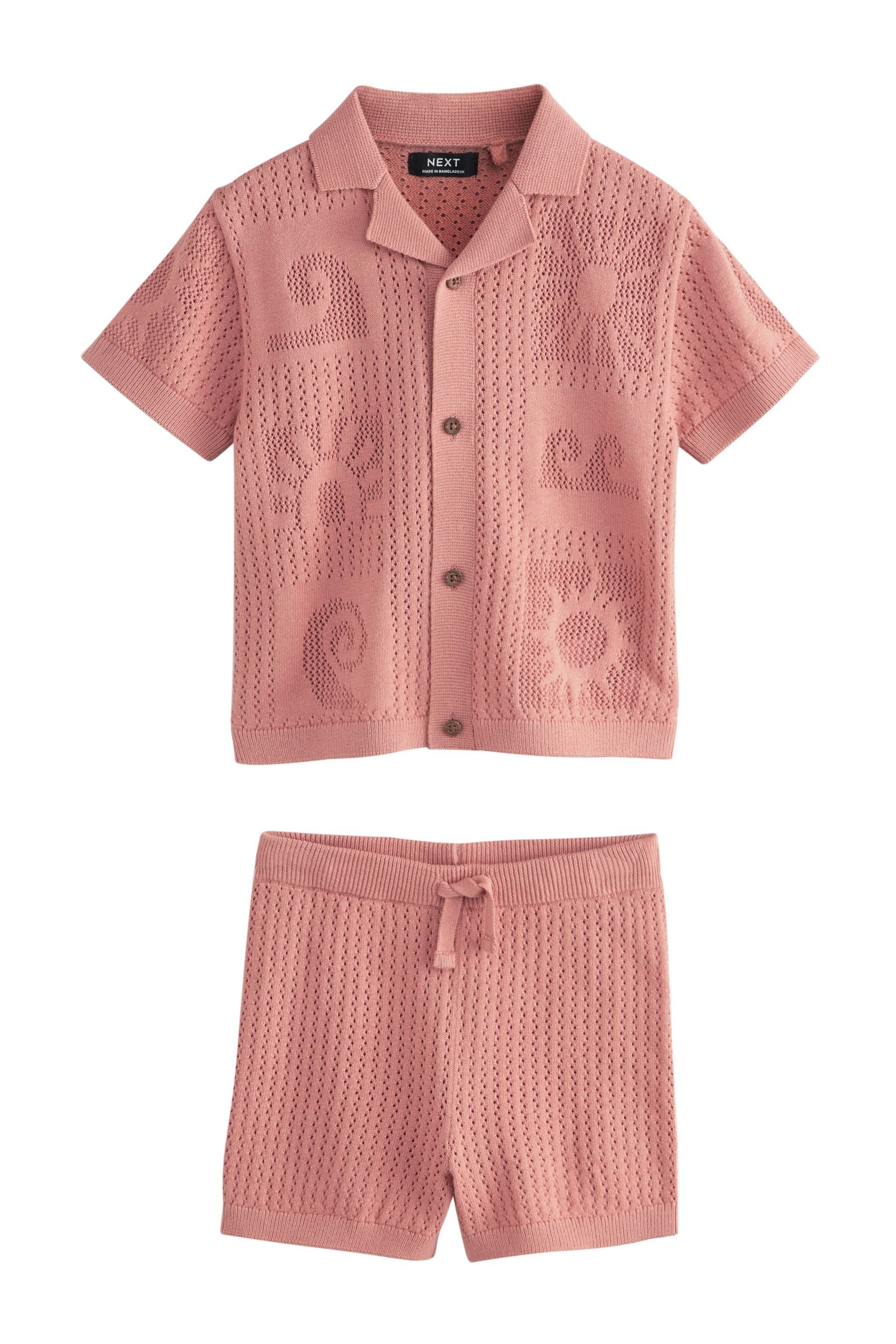 Shirt & Shorts Gestricktes Polohemd mit Struktur und Shorts