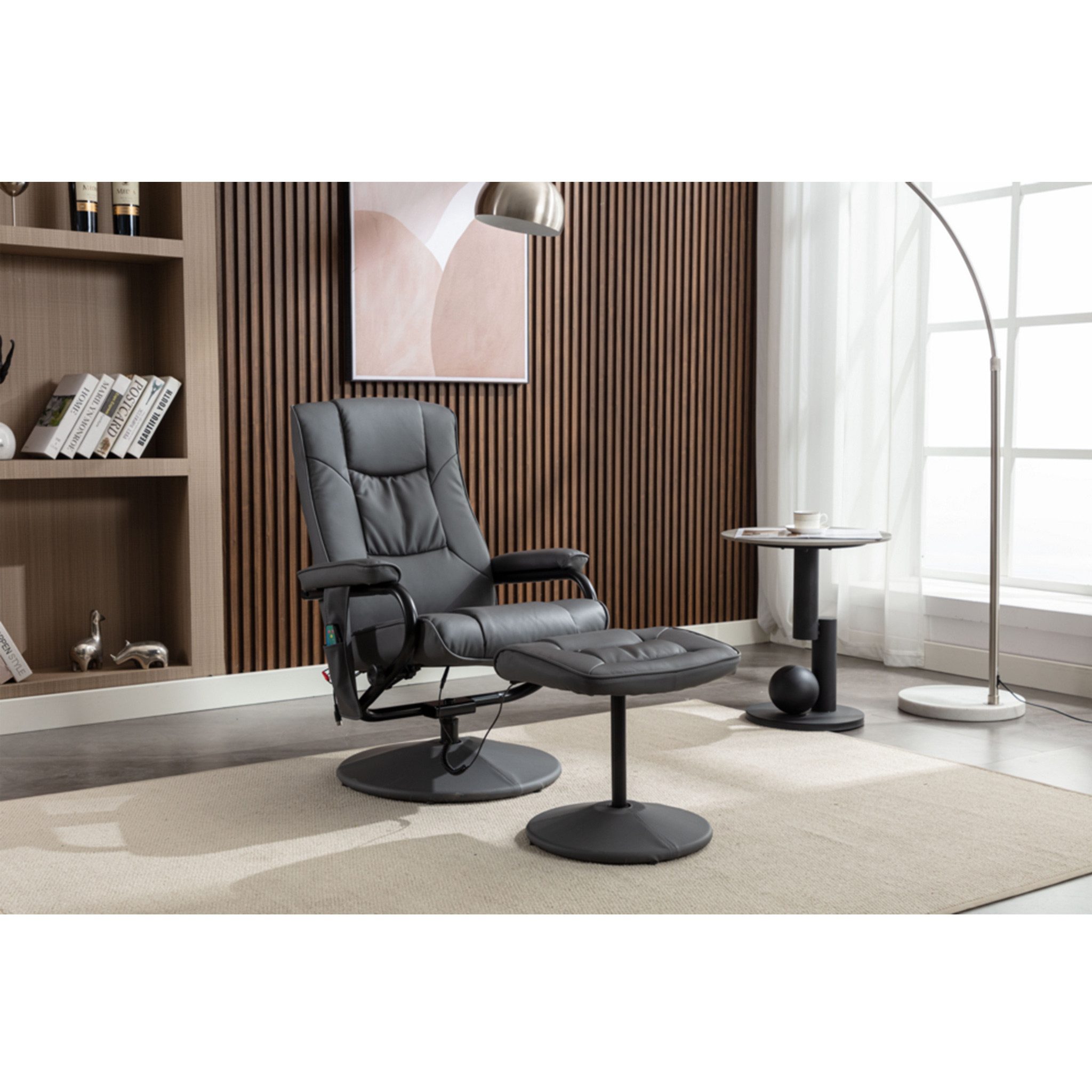 Happy Home Massagesessel Massagesessel mit Heizfunktion & Fußhocker für Wellnessbereich