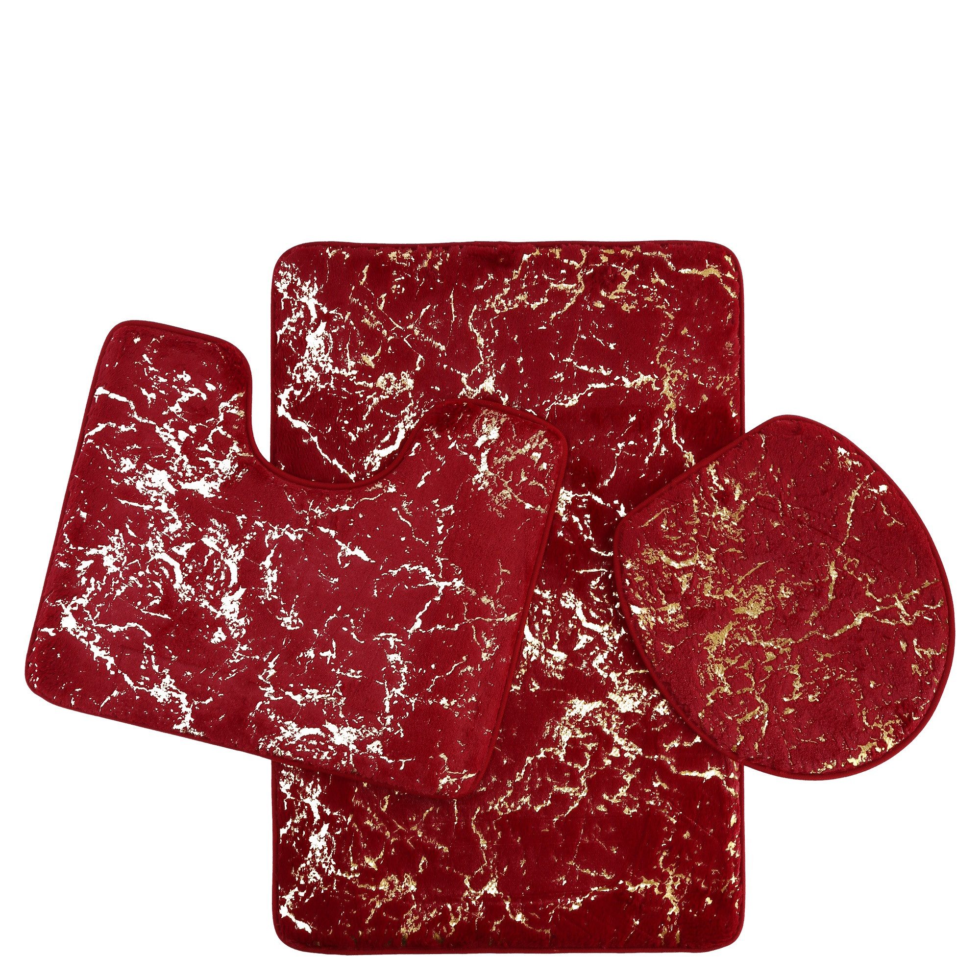 ZELLERFELD Badematte Marmour 3-teilig Bad Matte Dusche Set von 2 Rutsch Sta günstig online kaufen