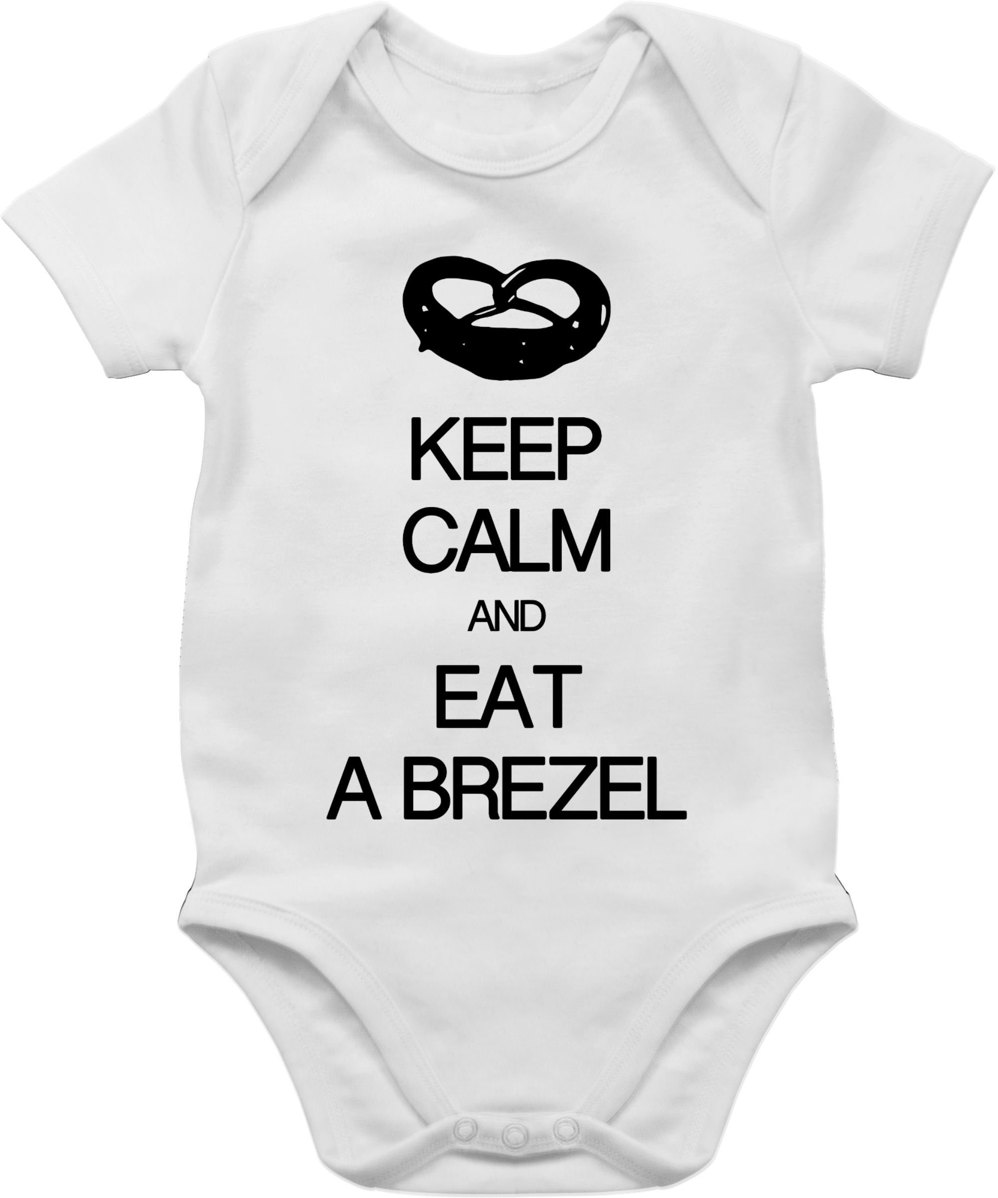 Shirtracer Shirtbody »Keep calm and eat a brezel - Mode für Oktoberfest Baby  Outfit - Baby Body Kurzarm« tracht body baby - strampler bayerisch