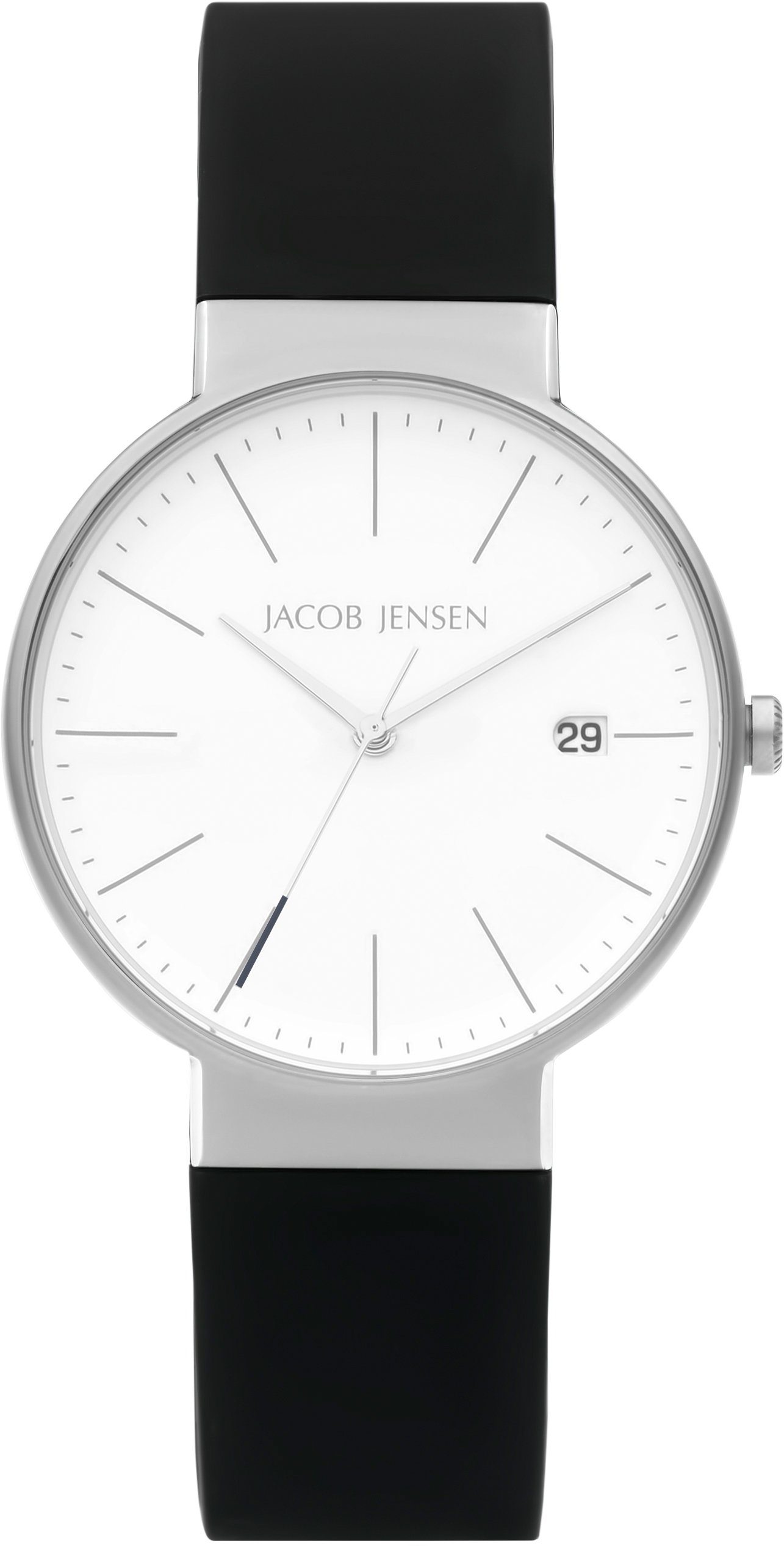 Jacob Jensen Quarzuhr Timeless Nordic Siliconbd Classic 37 mm, 180 Silber