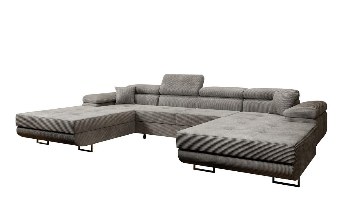 Luxusbetten24 Schlafsofa Designer Sofa Calvera U in Cord, mit Stauraum und günstig online kaufen