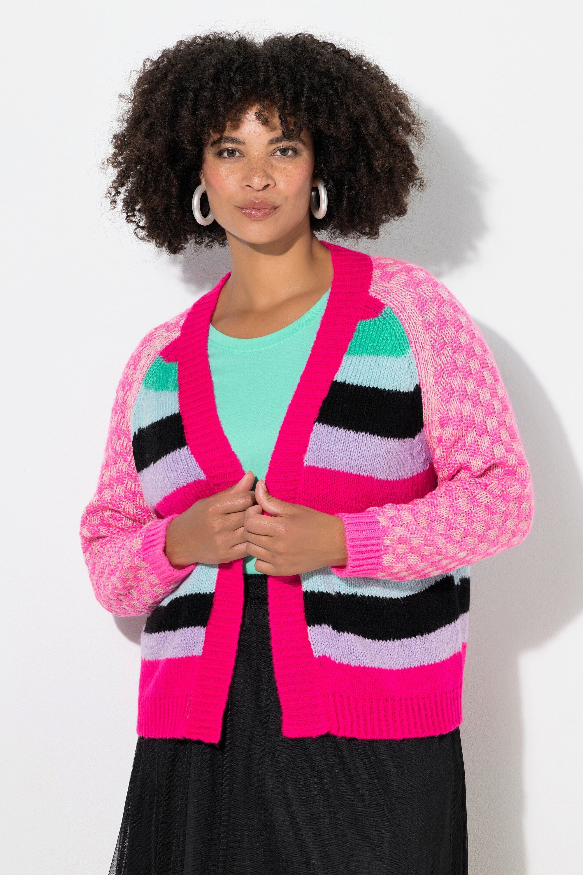 Angel of Style Strickjacke Strickjacke Straight Fit Mustermix
